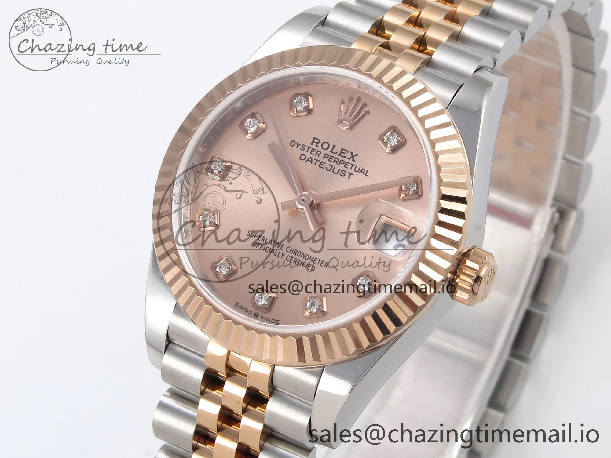 DateJust 31 278271 SS RG GMF 1:1 Best Edition 904L Steel RG Diamonds Dial on Jubilee Bracelet A2824