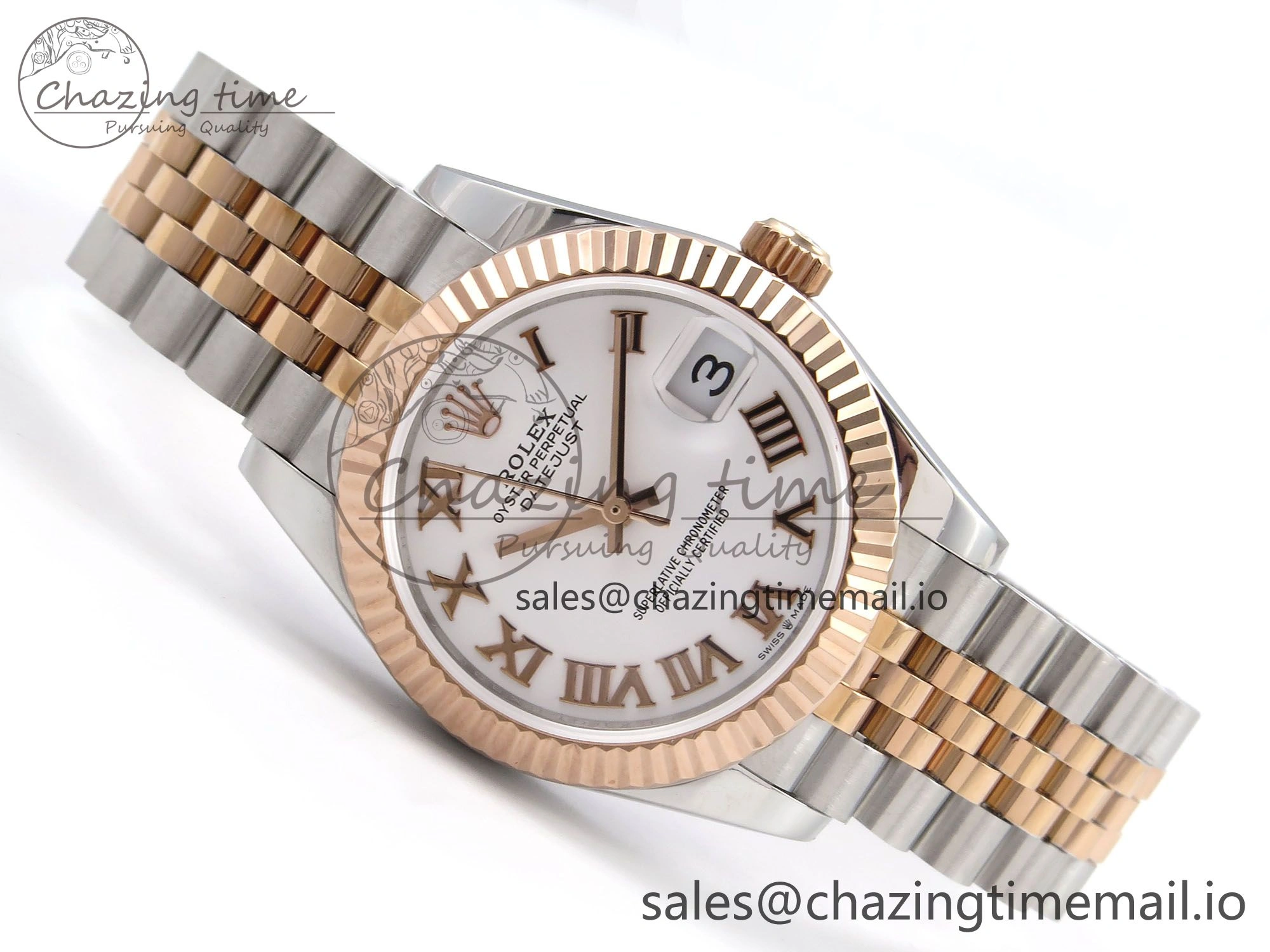 DateJust 31 278271 SS RG GMF 1:1 Best Edition 904L Steel RG Roman Dial on Jubilee Bracelet A2824