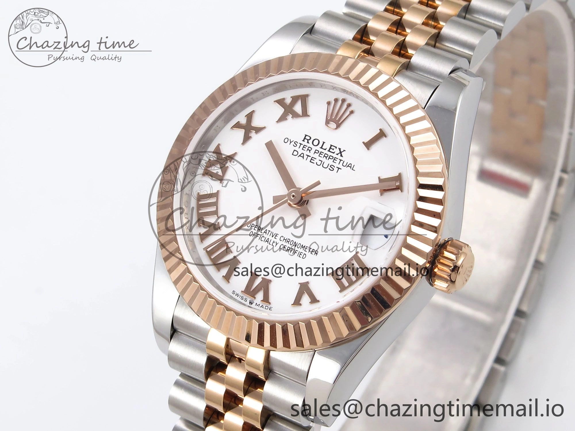 DateJust 31 278271 SS RG GMF 1:1 Best Edition 904L Steel RG Roman Dial on Jubilee Bracelet A2824