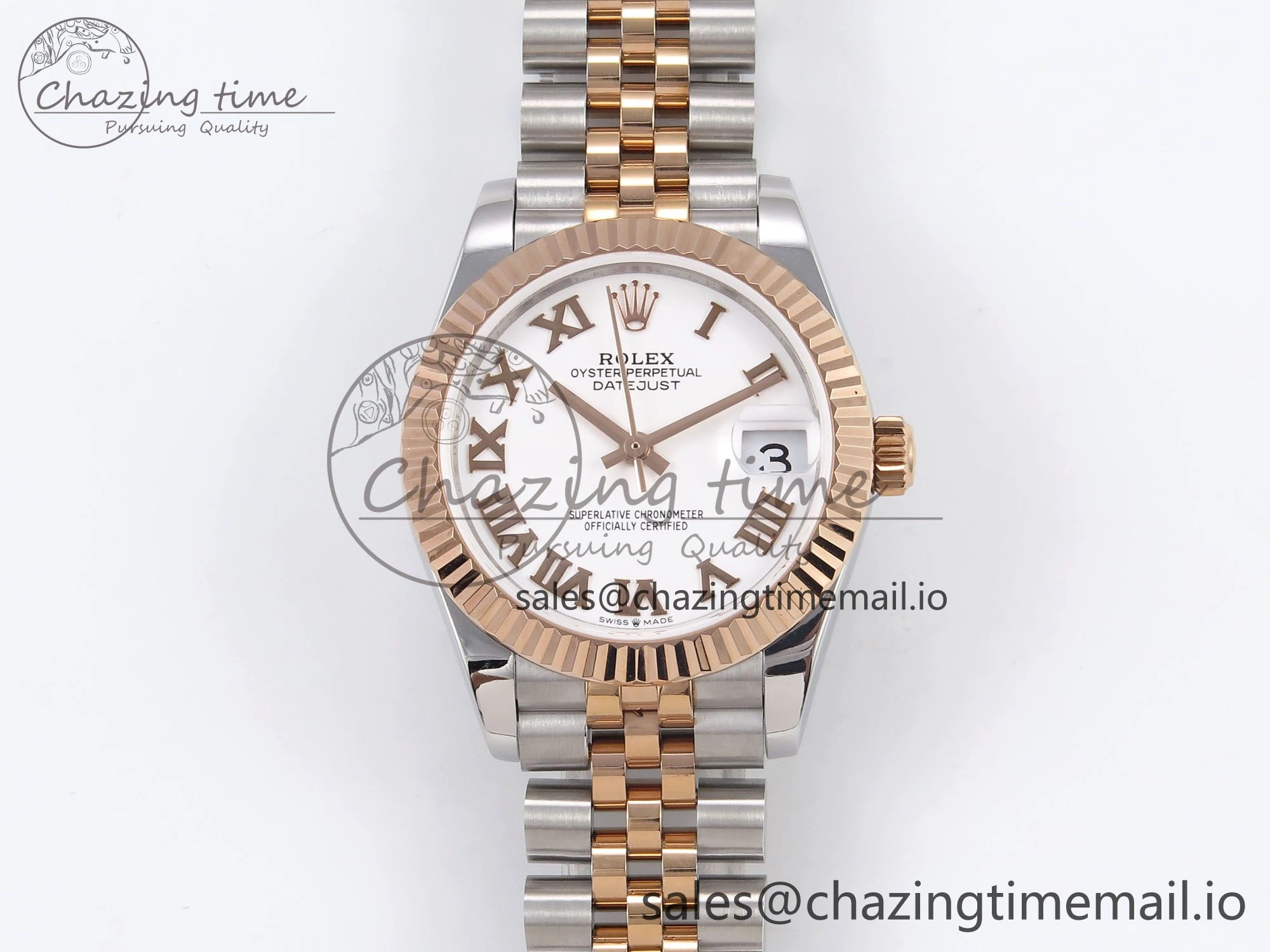 DateJust 31 278271 SS RG GMF 1:1 Best Edition 904L Steel RG Roman Dial on Jubilee Bracelet A2824