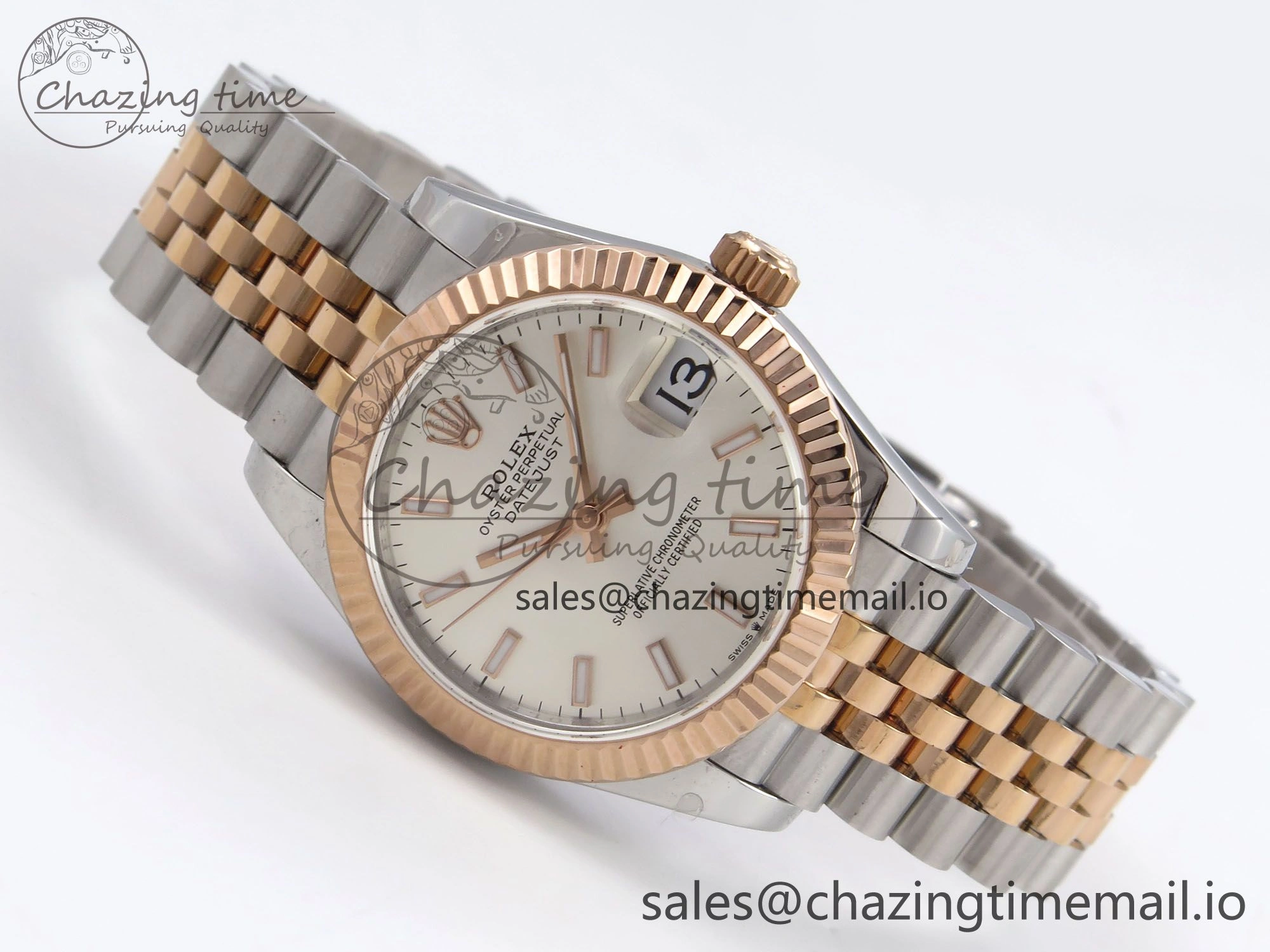DateJust 31 278271 SS RG GMF 1:1 Best Edition 904L Steel Silver Stick Dial on Jubilee Bracelet A2824