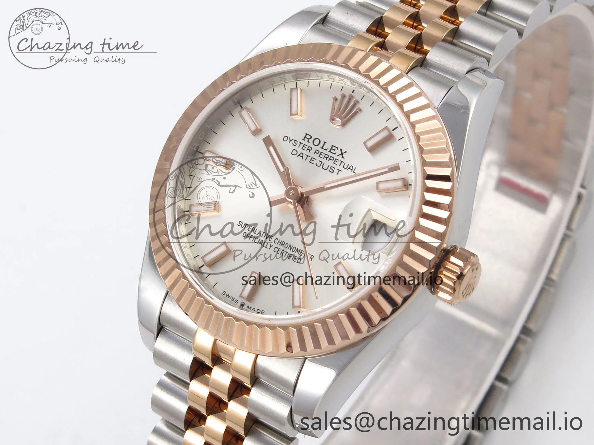 DateJust 31 278271 SS RG GMF 1:1 Best Edition 904L Steel Silver Stick Dial on Jubilee Bracelet A2824