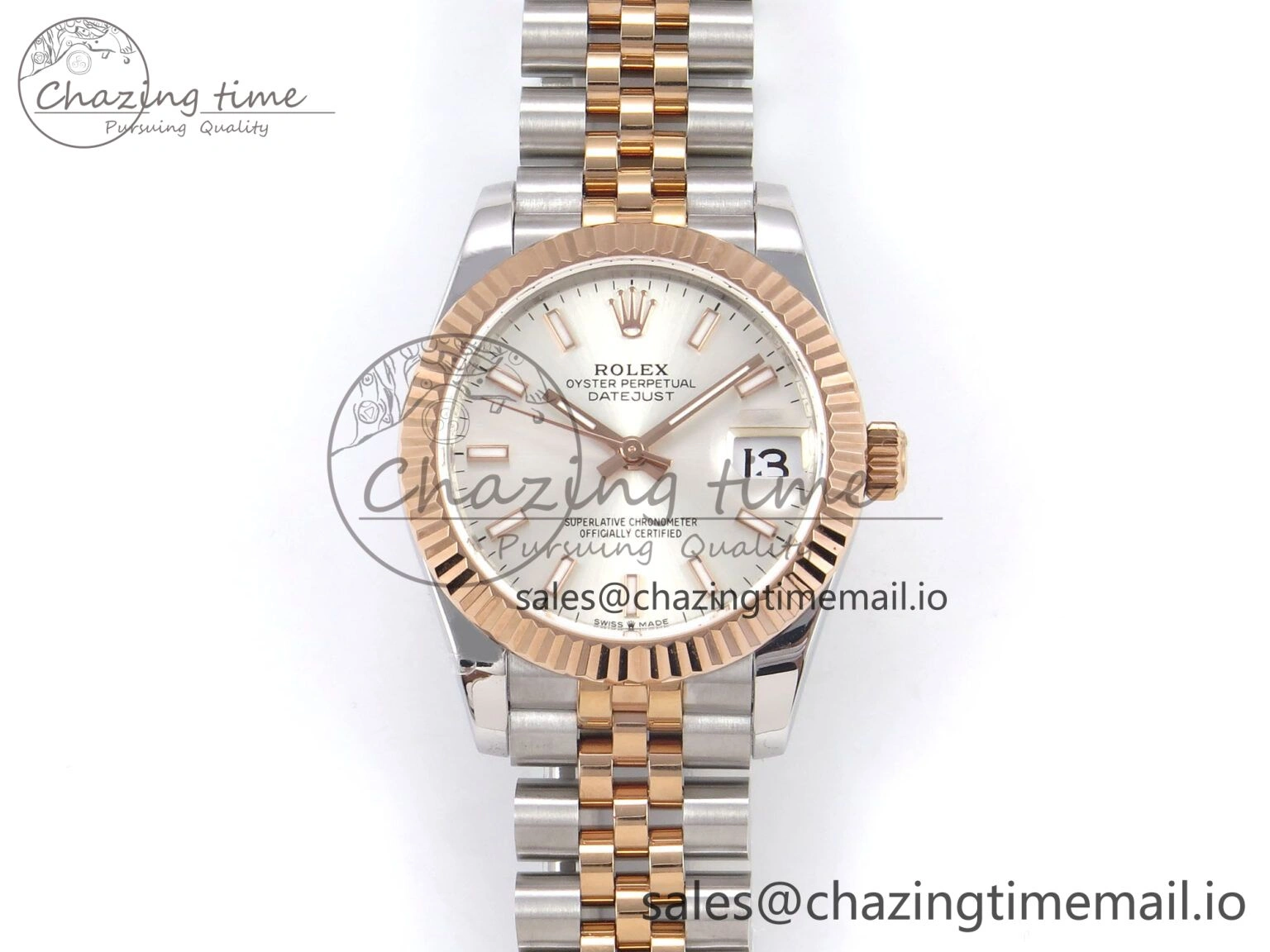 DateJust 31 278271 SS RG GMF 1:1 Best Edition 904L Steel Silver Stick Dial on Jubilee Bracelet A2824