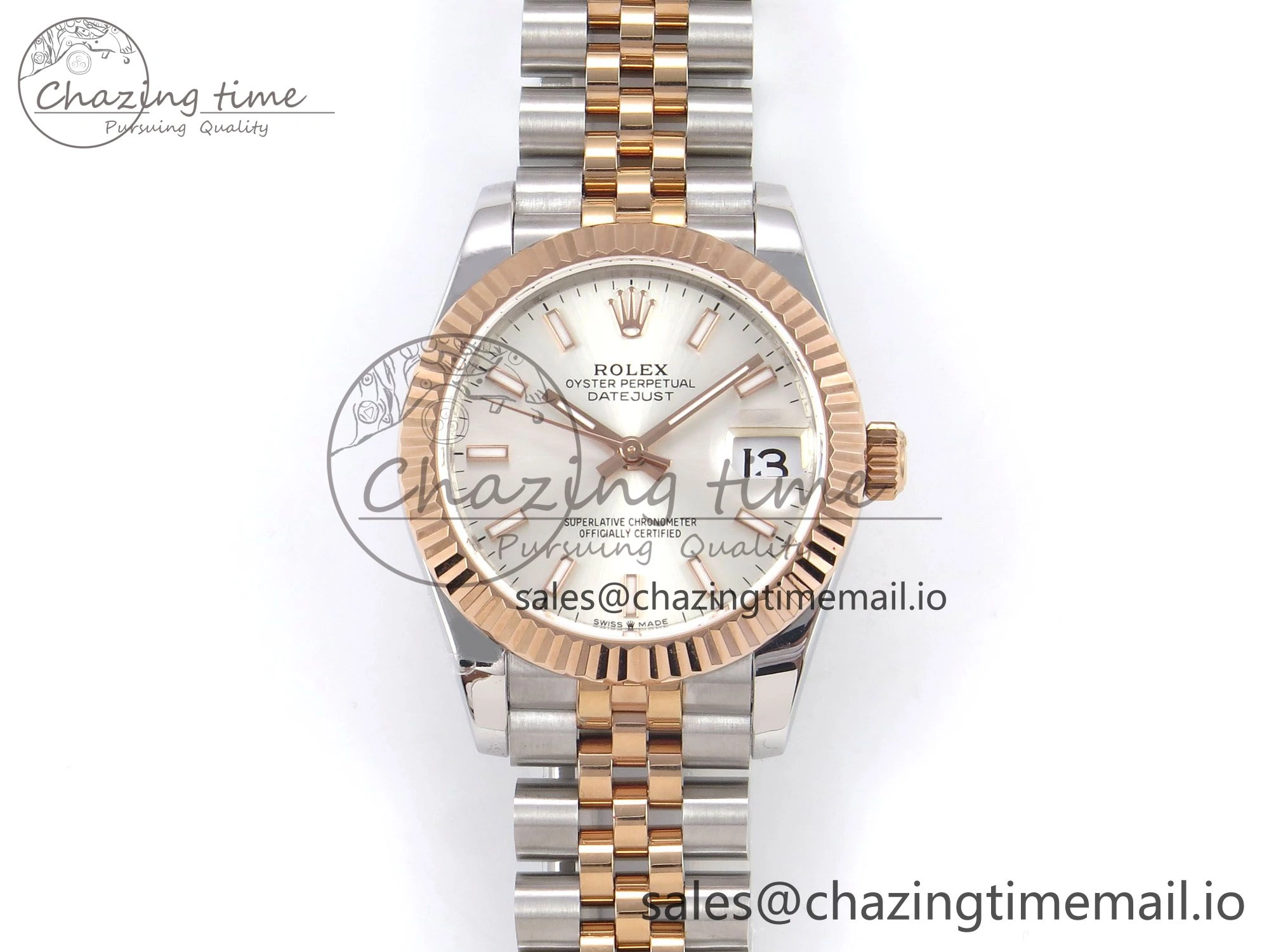 DateJust 31 278271 SS RG GMF 1:1 Best Edition 904L Steel Silver Stick Dial on Jubilee Bracelet A2824