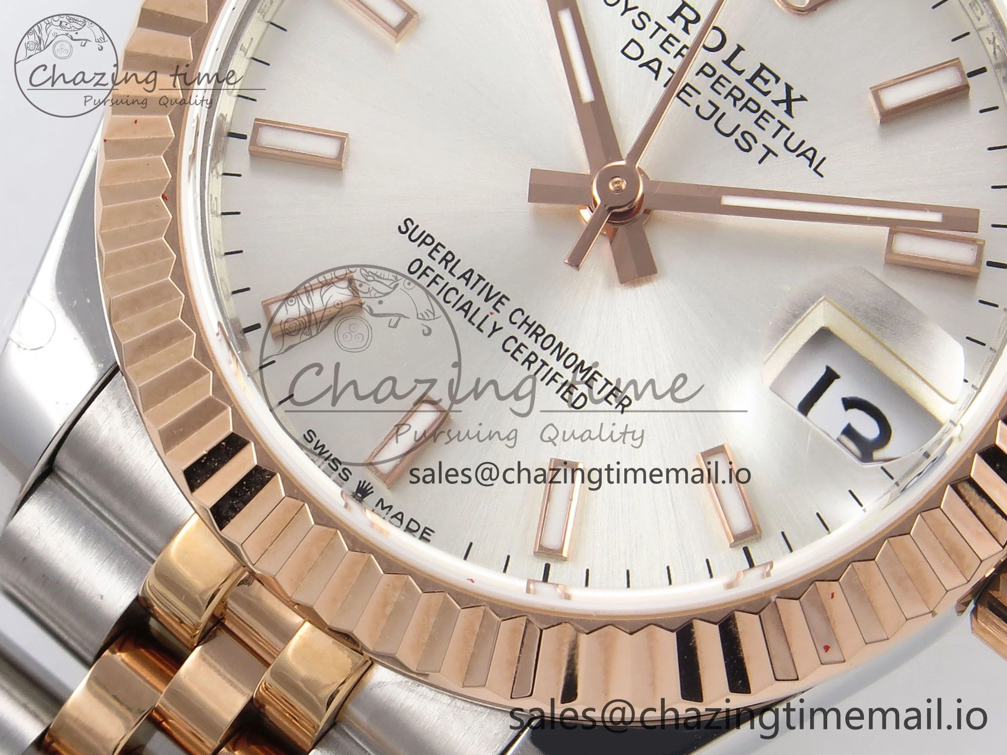 DateJust 31 278271 SS RG GMF 1:1 Best Edition 904L Steel Silver Stick Dial on Jubilee Bracelet A2824