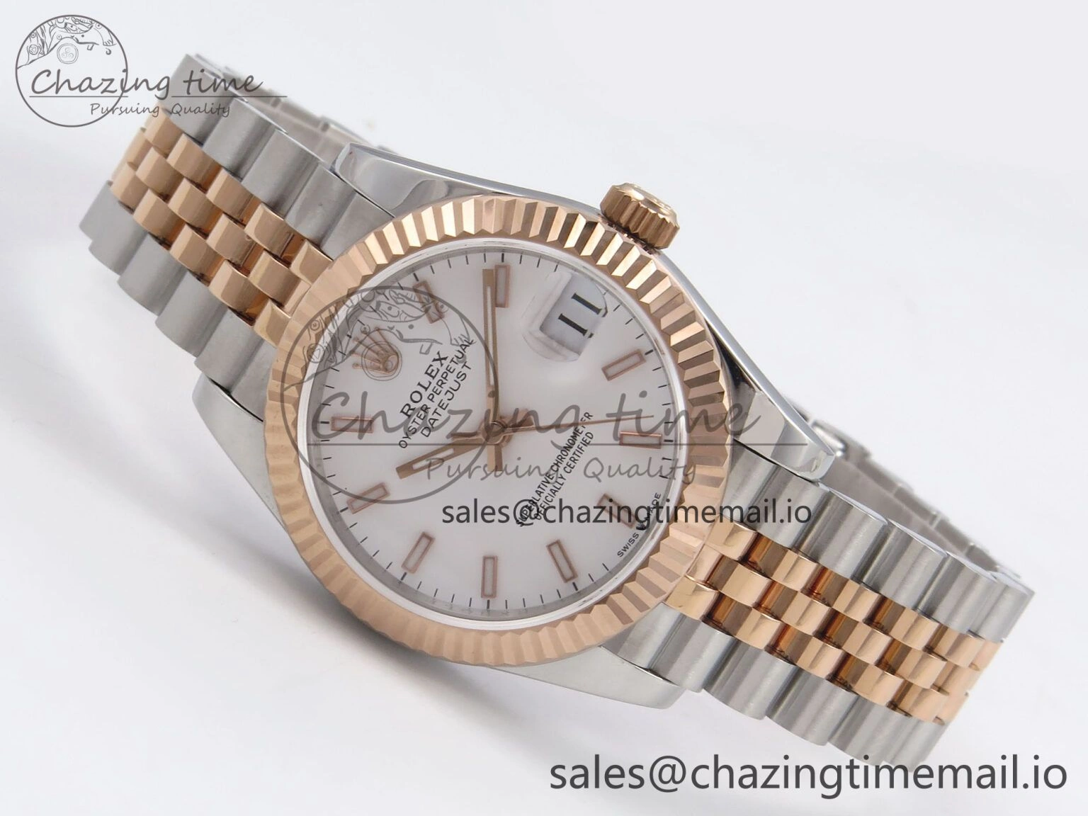 DateJust 31 278271 SS RG GMF 1:1 Best Edition 904L Steel White Stick Dial on Jubilee Bracelet A2824
