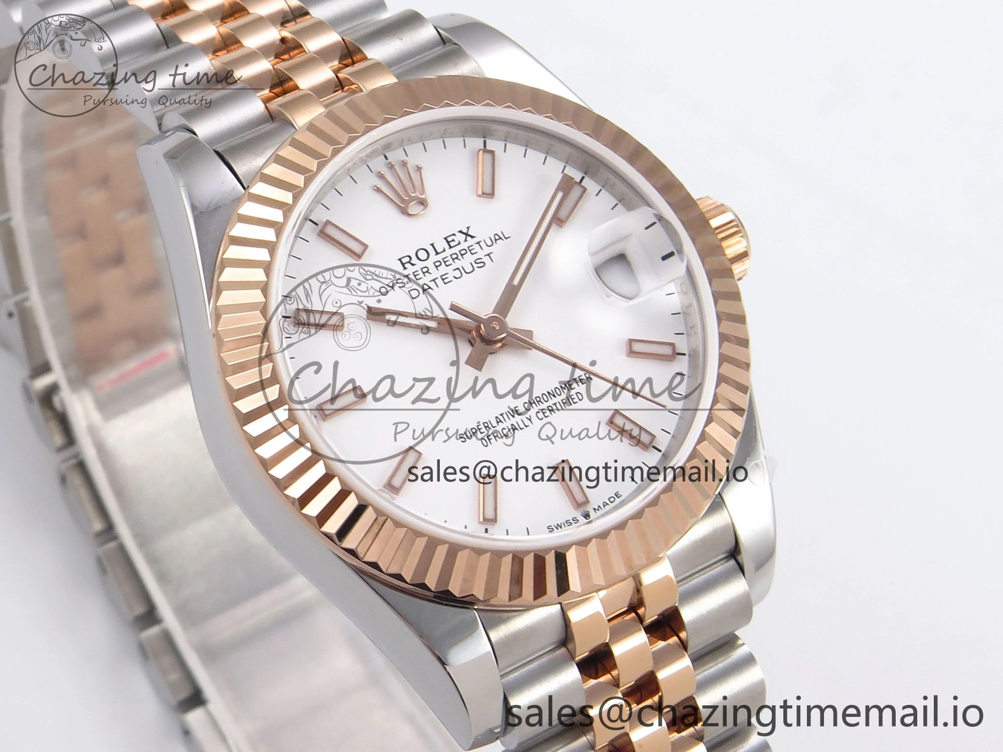 DateJust 31 278271 SS RG GMF 1:1 Best Edition 904L Steel White Stick Dial on Jubilee Bracelet A2824