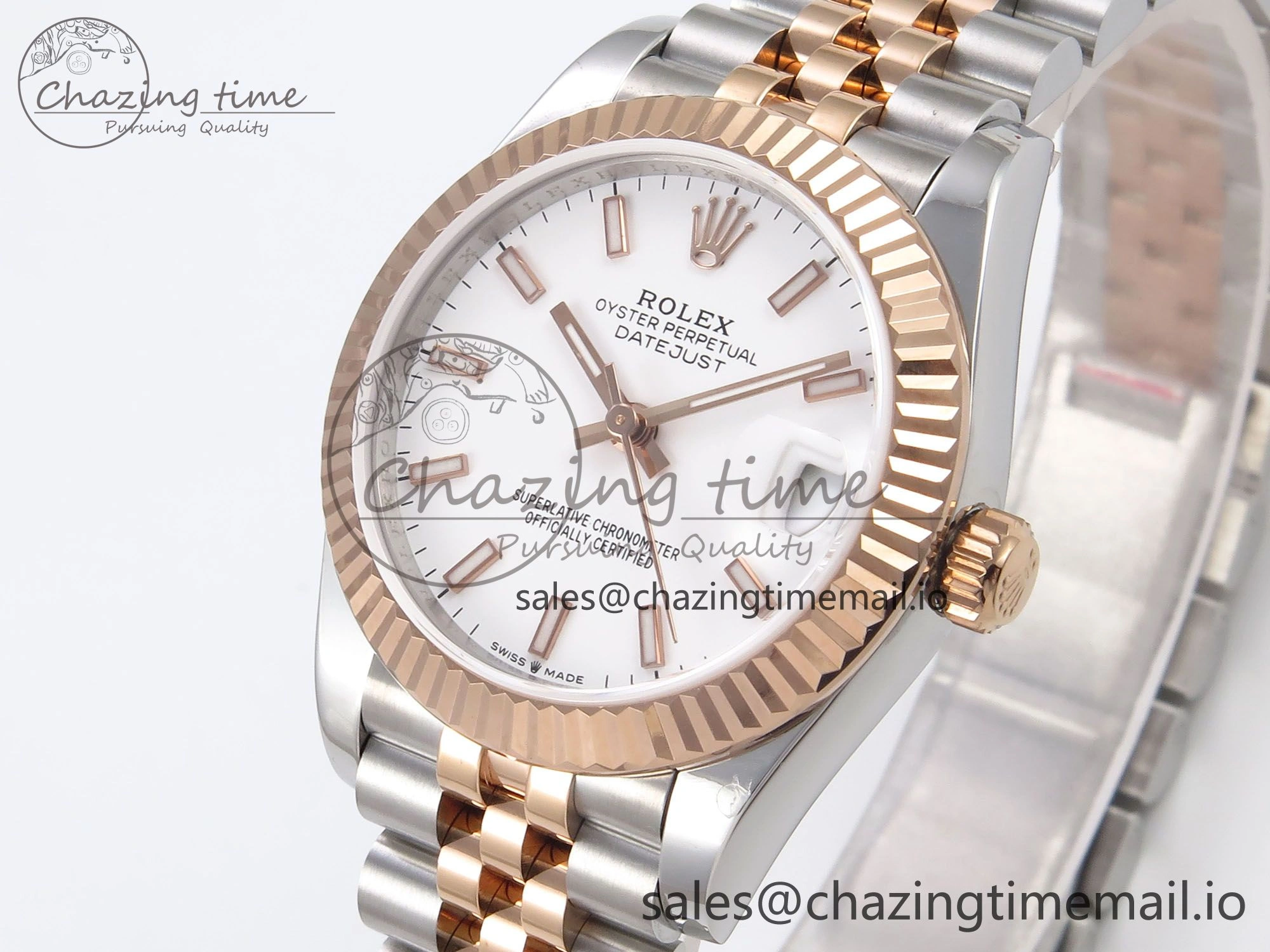 DateJust 31 278271 SS RG GMF 1:1 Best Edition 904L Steel White Stick Dial on Jubilee Bracelet A2824