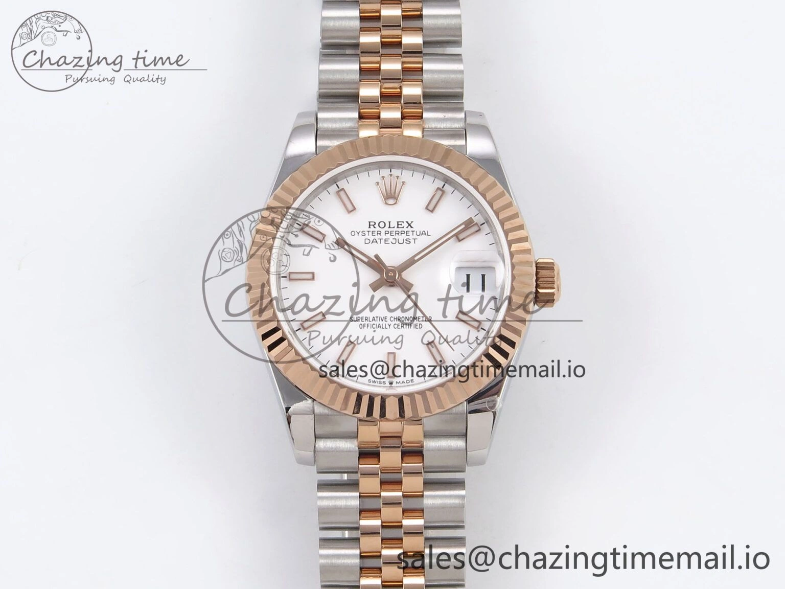 DateJust 31 278271 SS RG GMF 1:1 Best Edition 904L Steel White Stick Dial on Jubilee Bracelet A2824