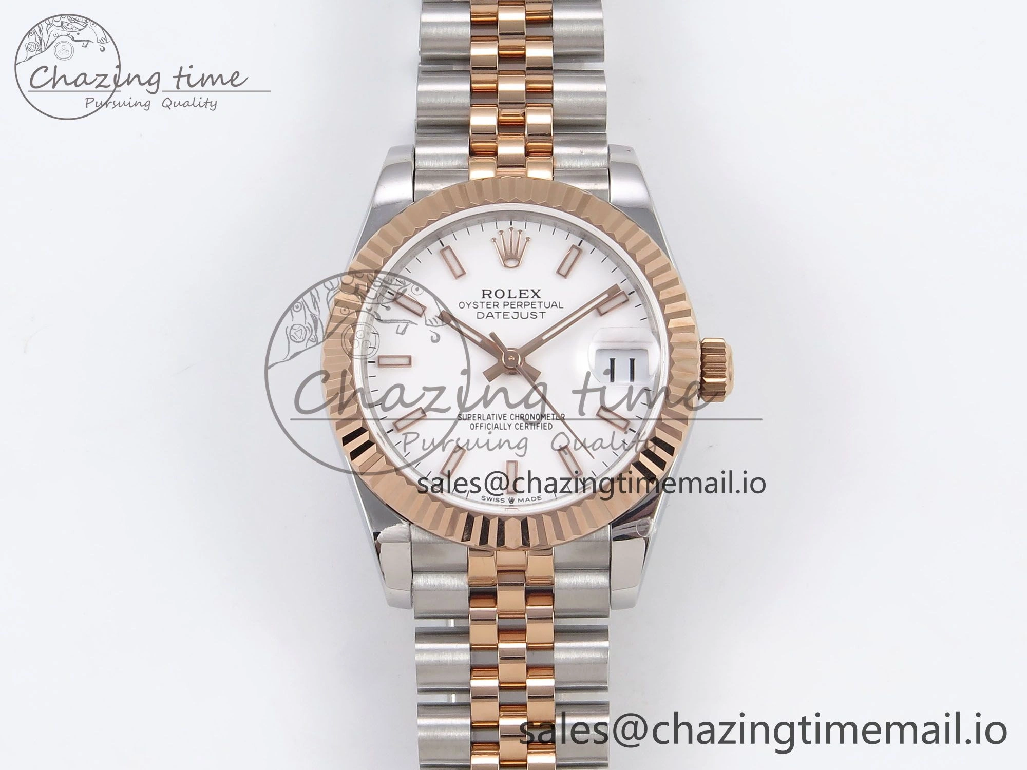 DateJust 31 278271 SS RG GMF 1:1 Best Edition 904L Steel White Stick Dial on Jubilee Bracelet A2824