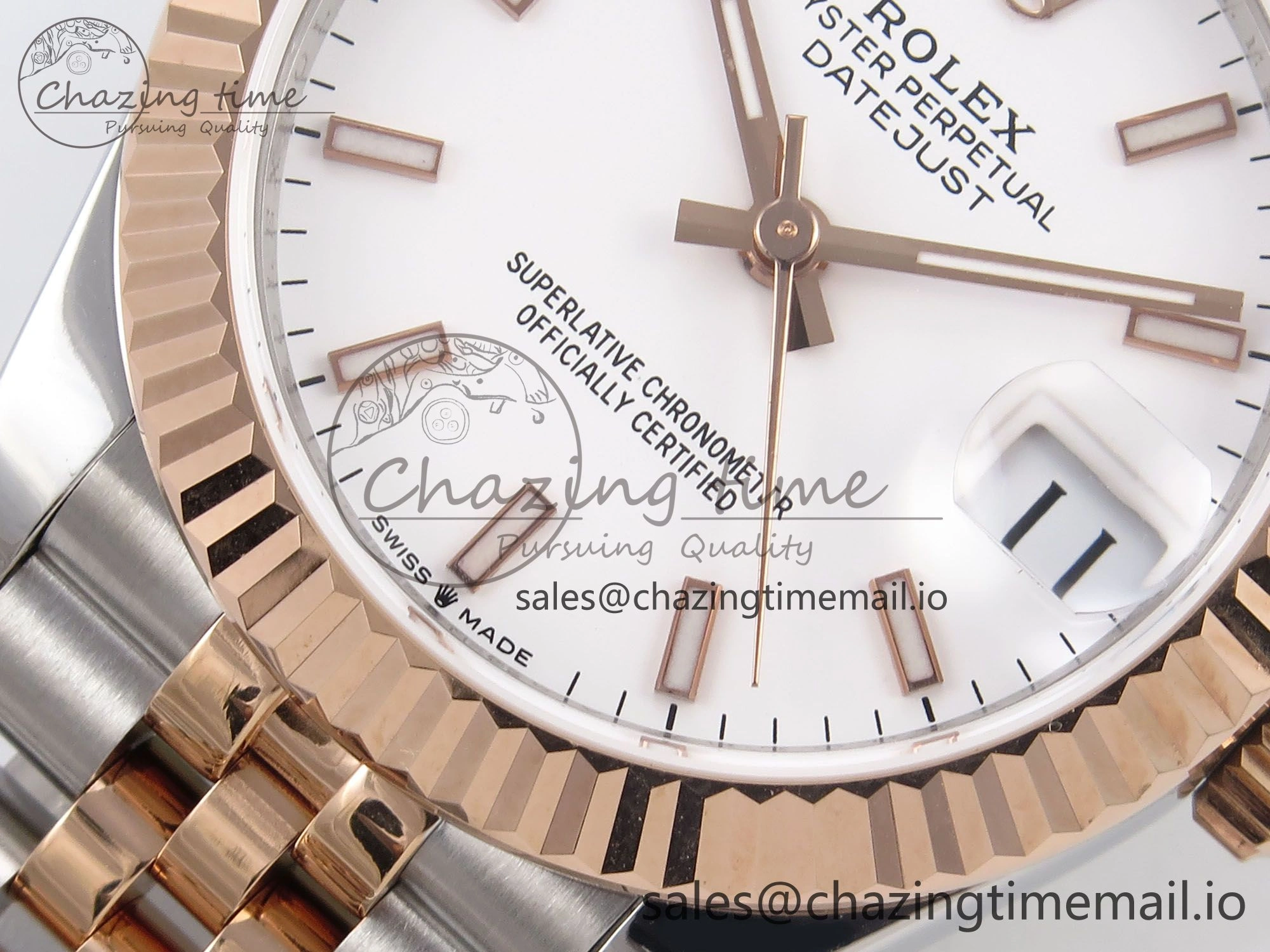 DateJust 31 278271 SS RG GMF 1:1 Best Edition 904L Steel White Stick Dial on Jubilee Bracelet A2824