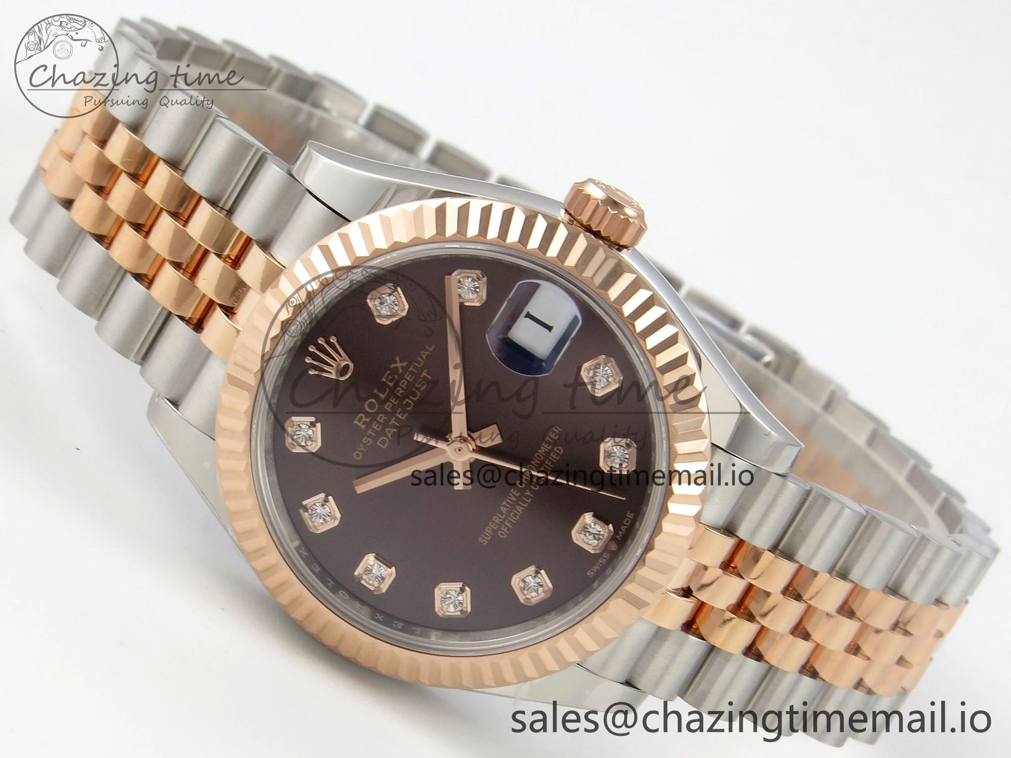 DateJust 31 278271 THBF 1:1 Best Edition 904L Steel Brown Diamonds Dial on SS RG Jubilee Bracelet HZ Cal.2236