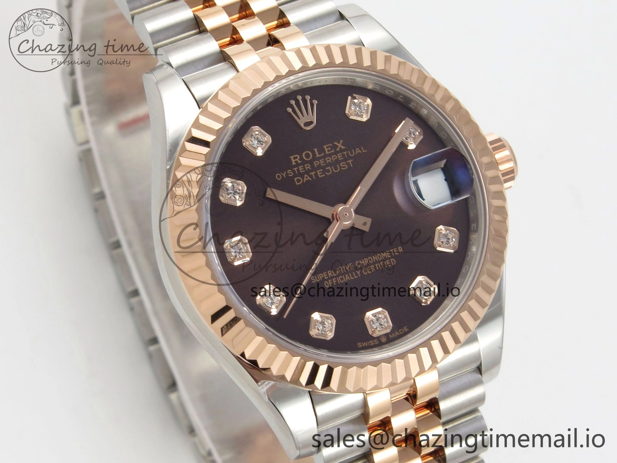 DateJust 31 278271 THBF 1:1 Best Edition 904L Steel Brown Diamonds Dial on SS RG Jubilee Bracelet HZ Cal.2236