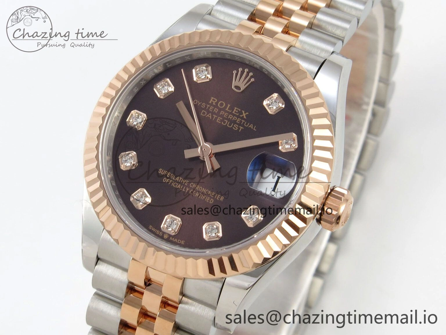 DateJust 31 278271 THBF 1:1 Best Edition 904L Steel Brown Diamonds Dial on SS RG Jubilee Bracelet HZ Cal.2236