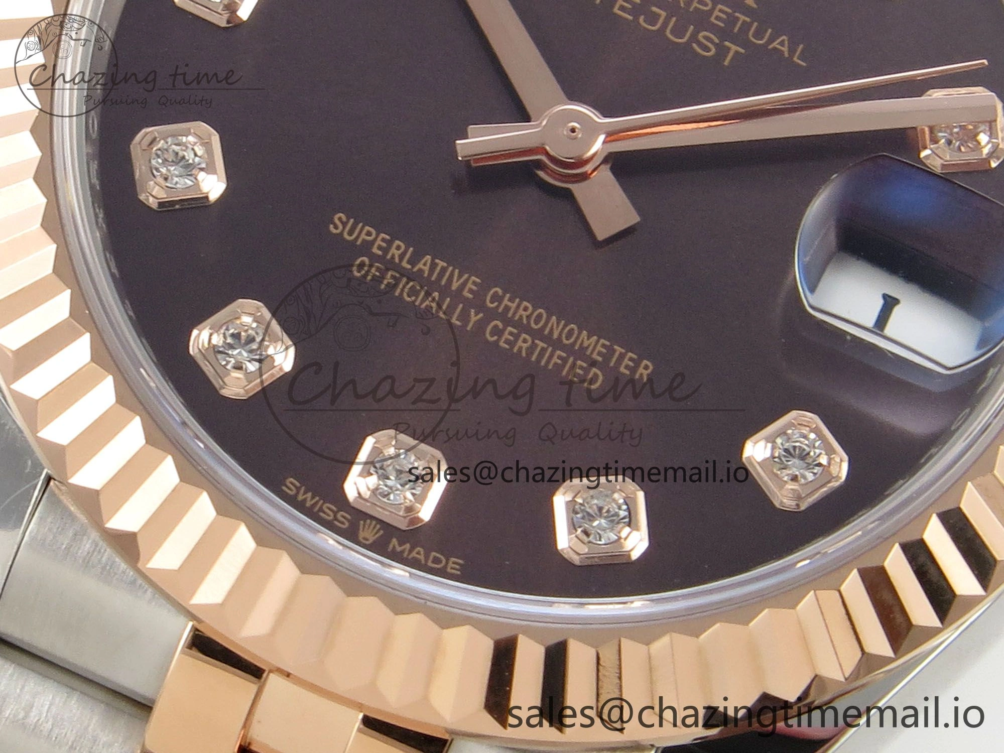 DateJust 31 278271 THBF 1:1 Best Edition 904L Steel Brown Diamonds Dial on SS RG Jubilee Bracelet HZ Cal.2236