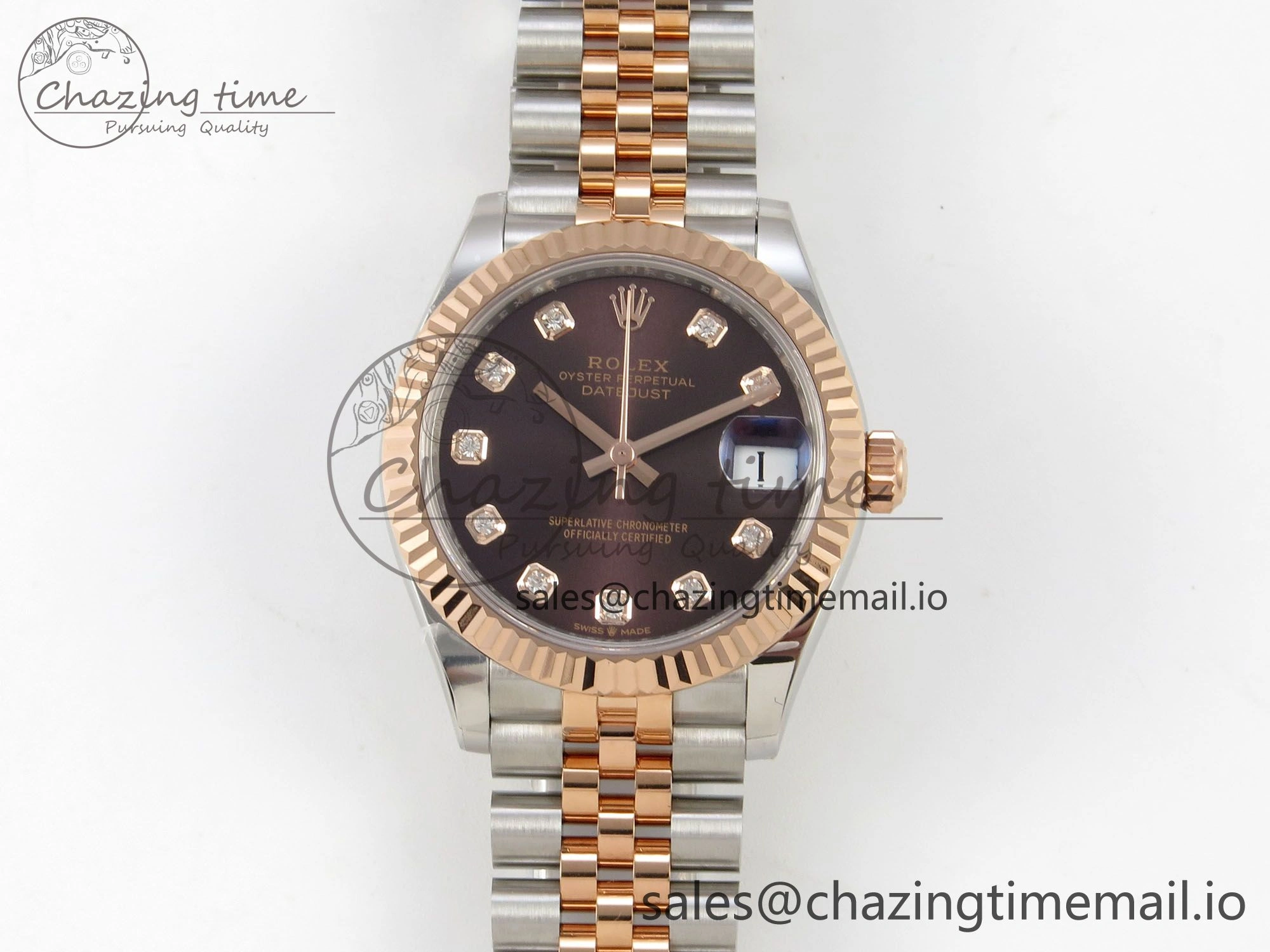DateJust 31 278271 THBF 1:1 Best Edition 904L Steel Brown Diamonds Dial on SS RG Jubilee Bracelet HZ Cal.2236