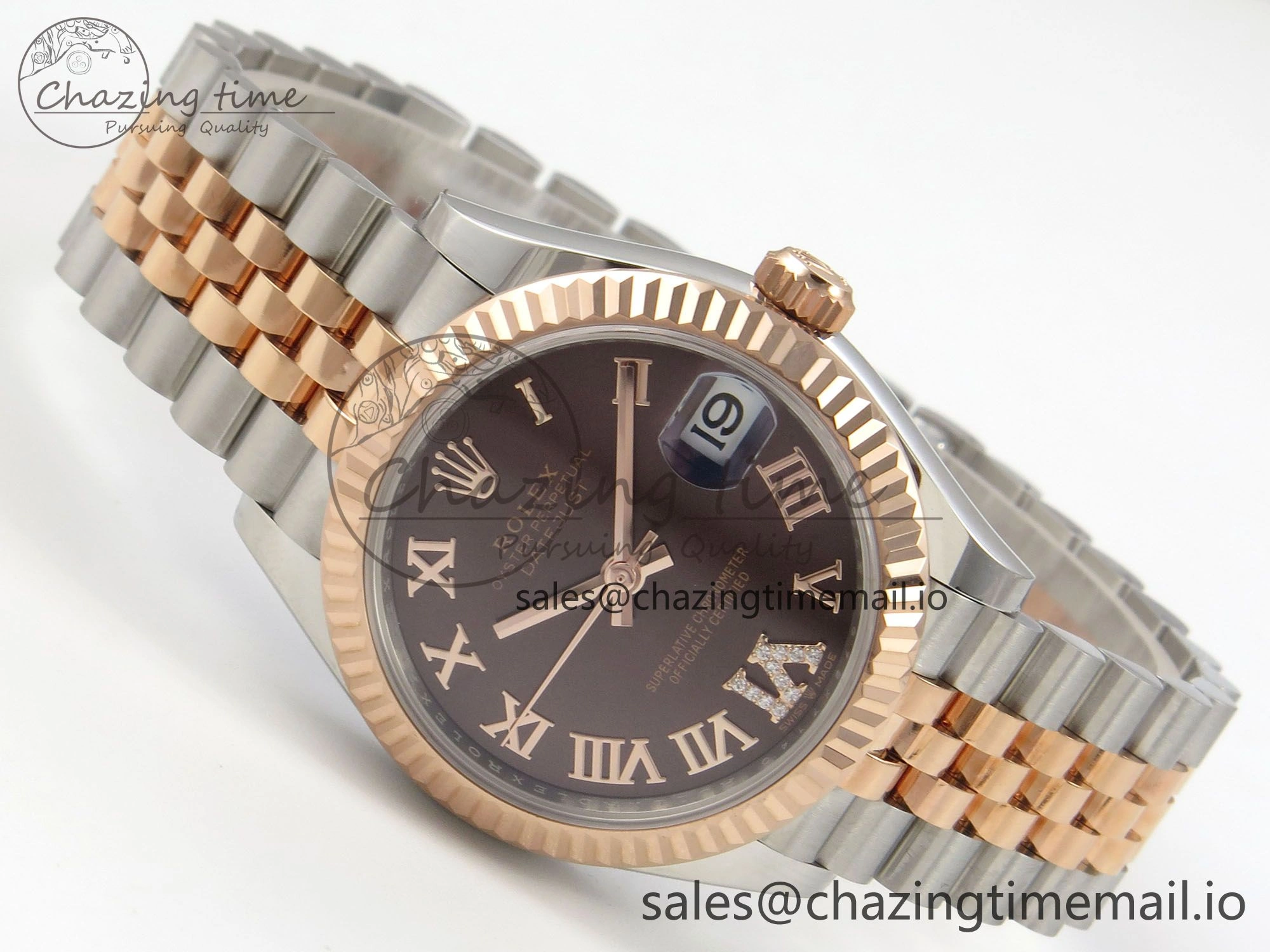 DateJust 31 278271 THBF 1:1 Best Edition 904L Steel Brown Roman Diamonds Dial on SS RG Jubilee Bracelet HZ Cal.2236
