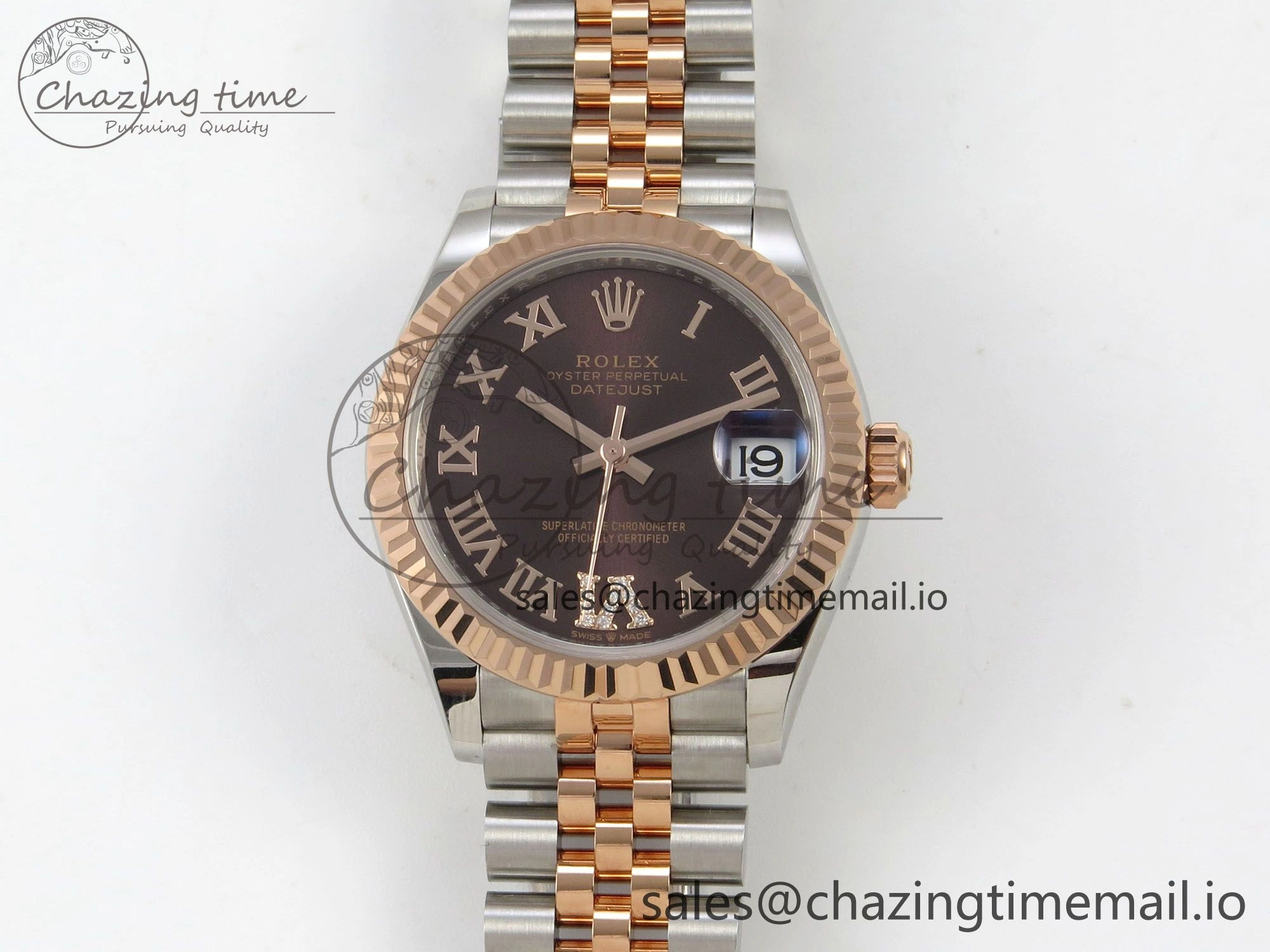 DateJust 31 278271 THBF 1:1 Best Edition 904L Steel Brown Roman Diamonds Dial on SS RG Jubilee Bracelet HZ Cal.2236