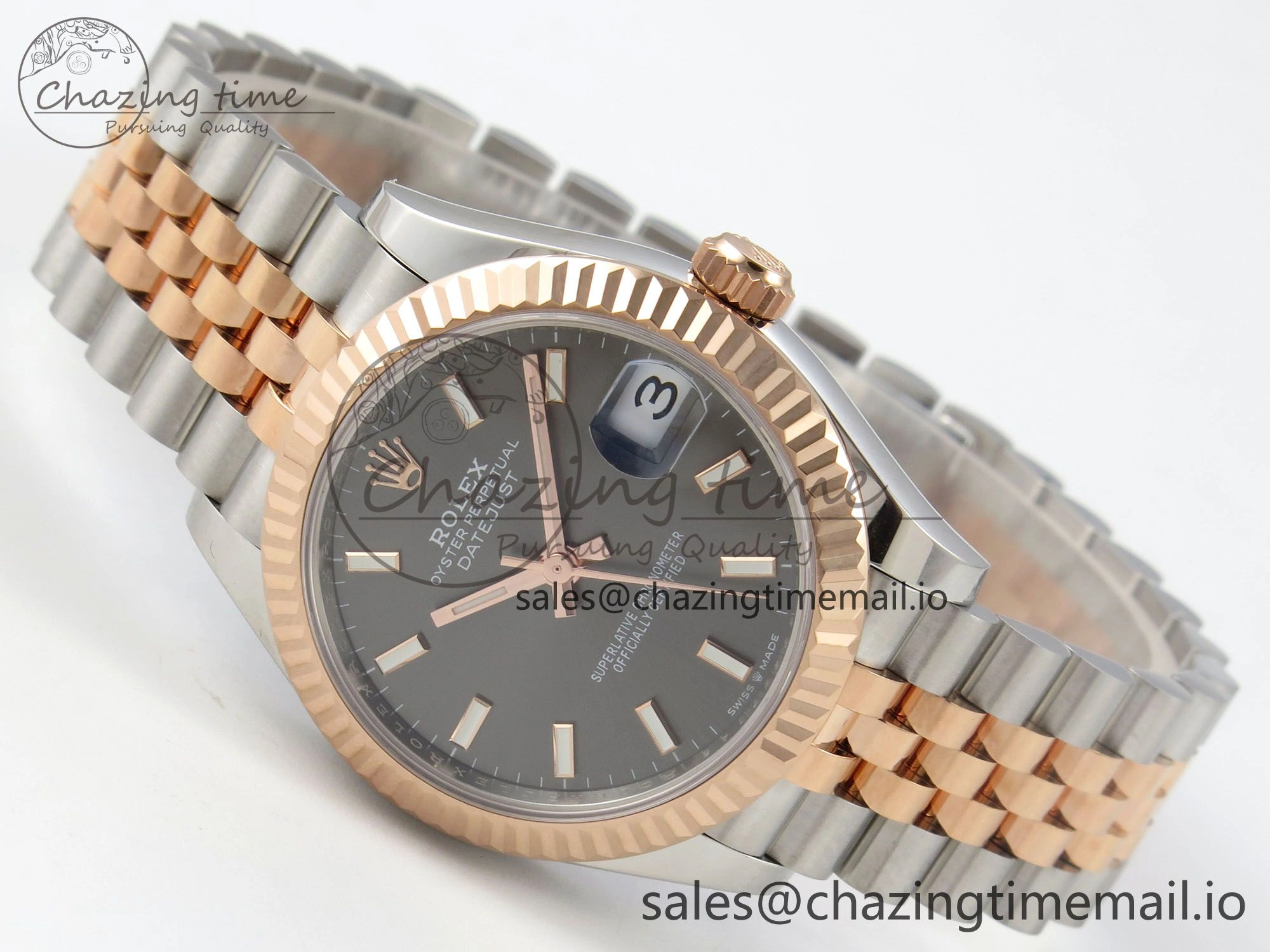 DateJust 31 278271 THBF 1:1 Best Edition 904L Steel Gray Diamonds Dial Stick Marker on SS RG Jubilee Bracelet HZ Cal.2236