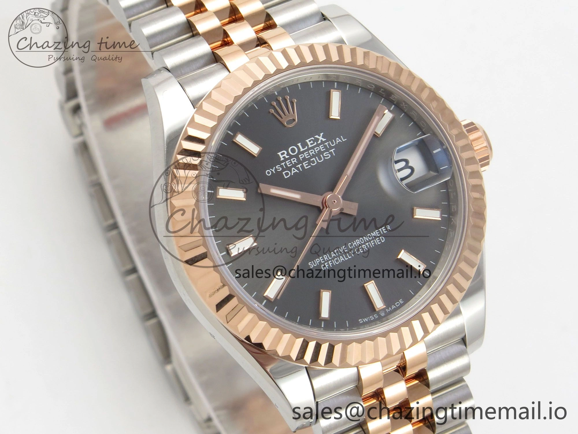 DateJust 31 278271 THBF 1:1 Best Edition 904L Steel Gray Diamonds Dial Stick Marker on SS RG Jubilee Bracelet HZ Cal.2236