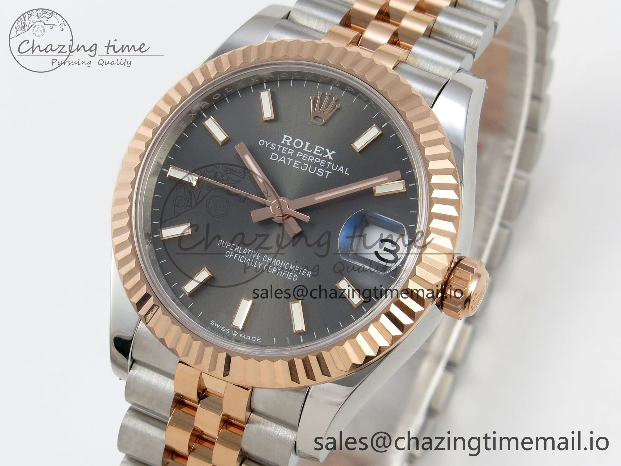 DateJust 31 278271 THBF 1:1 Best Edition 904L Steel Gray Diamonds Dial Stick Marker on SS RG Jubilee Bracelet HZ Cal.2236