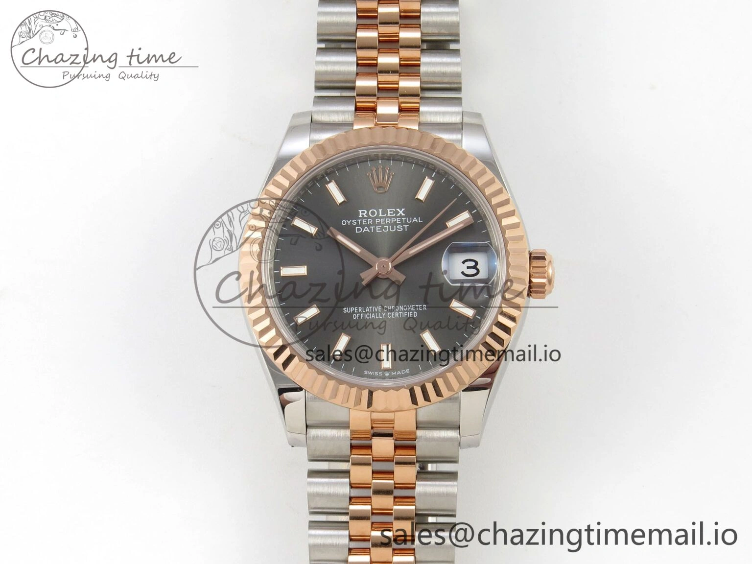 DateJust 31 278271 THBF 1:1 Best Edition 904L Steel Gray Diamonds Dial Stick Marker on SS RG Jubilee Bracelet HZ Cal.2236