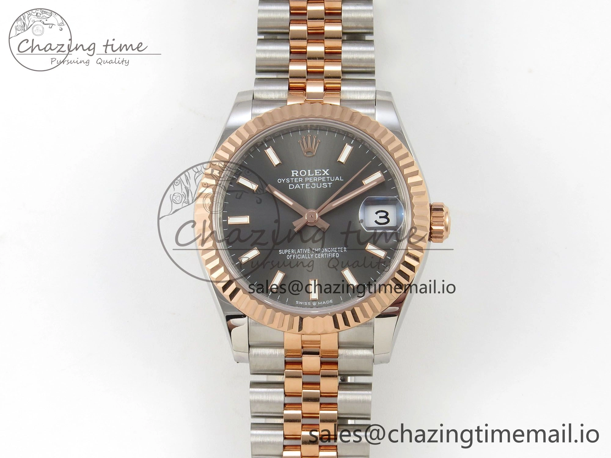 DateJust 31 278271 THBF 1:1 Best Edition 904L Steel Gray Diamonds Dial Stick Marker on SS RG Jubilee Bracelet HZ Cal.2236