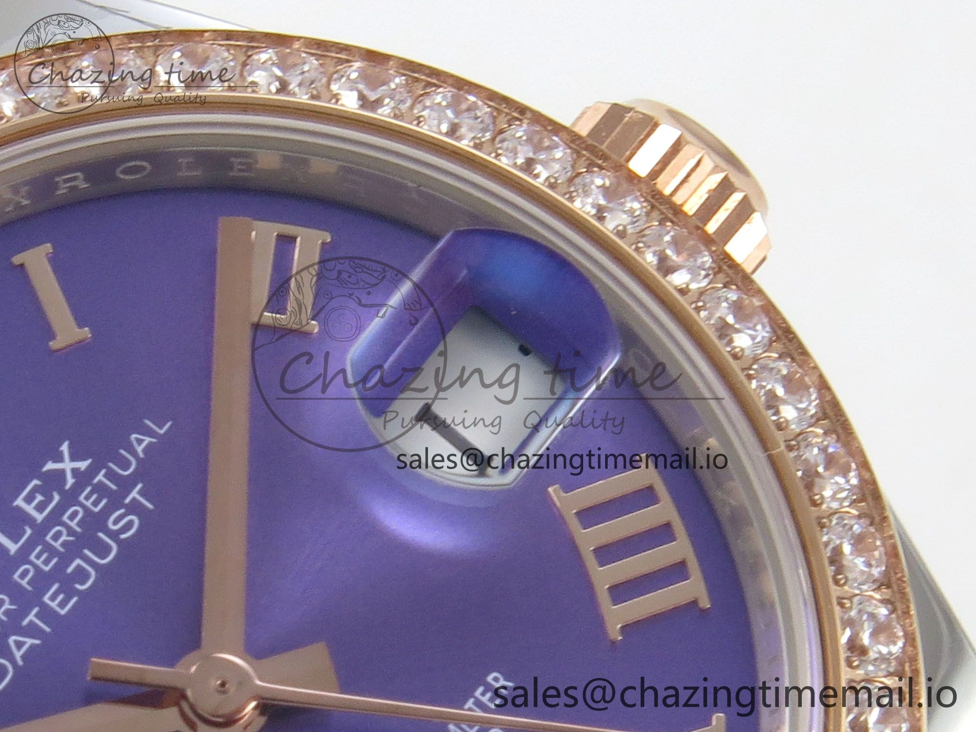 DateJust 31 278271 THBF 1:1 Best Edition 904L Steel Purple Roman Dial Diamonds Bezel on SS RG Jubilee Bracelet HZ Cal.2236