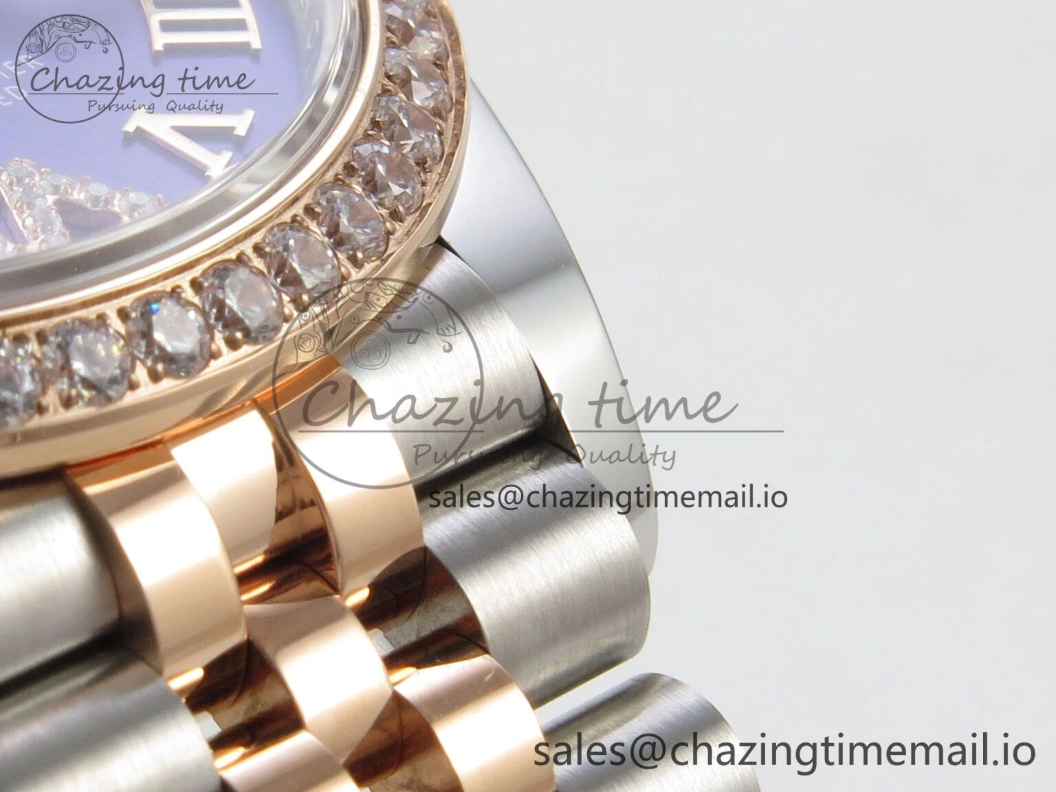 DateJust 31 278271 THBF 1:1 Best Edition 904L Steel Purple Roman Dial Diamonds Bezel on SS RG Jubilee Bracelet HZ Cal.2236