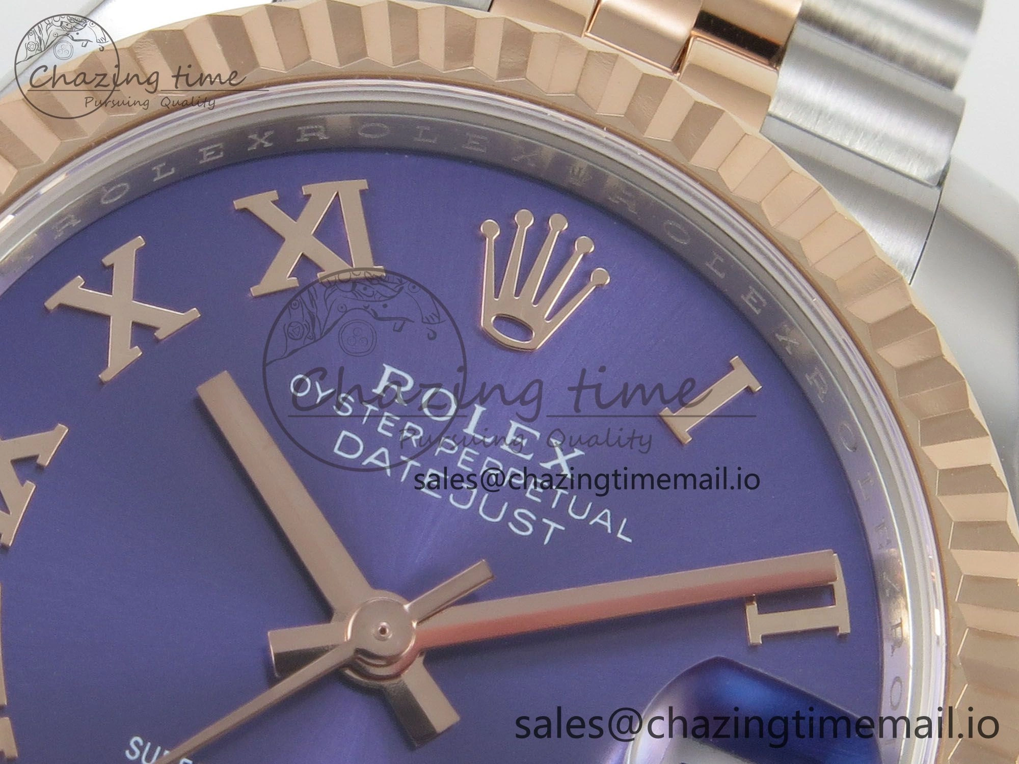 DateJust 31 278271 THBF 1:1 Best Edition 904L Steel Purple Roman Diamonds Dial on SS RG Jubilee Bracelet HZ Cal.2236
