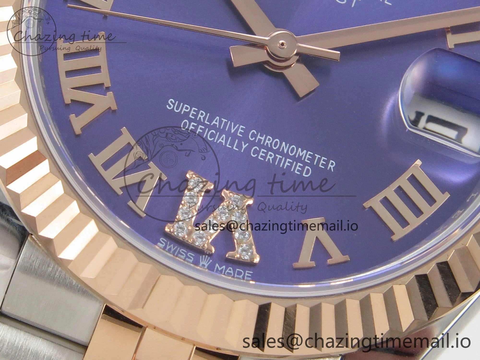 DateJust 31 278271 THBF 1:1 Best Edition 904L Steel Purple Roman Diamonds Dial on SS RG Jubilee Bracelet HZ Cal.2236