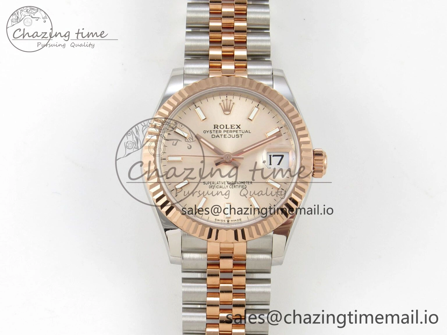 DateJust 31 278271 THBF 1:1 Best Edition 904L Steel RG Diamonds Dial Stick Marker on SS RG Jubilee Bracelet HZ Cal.2236