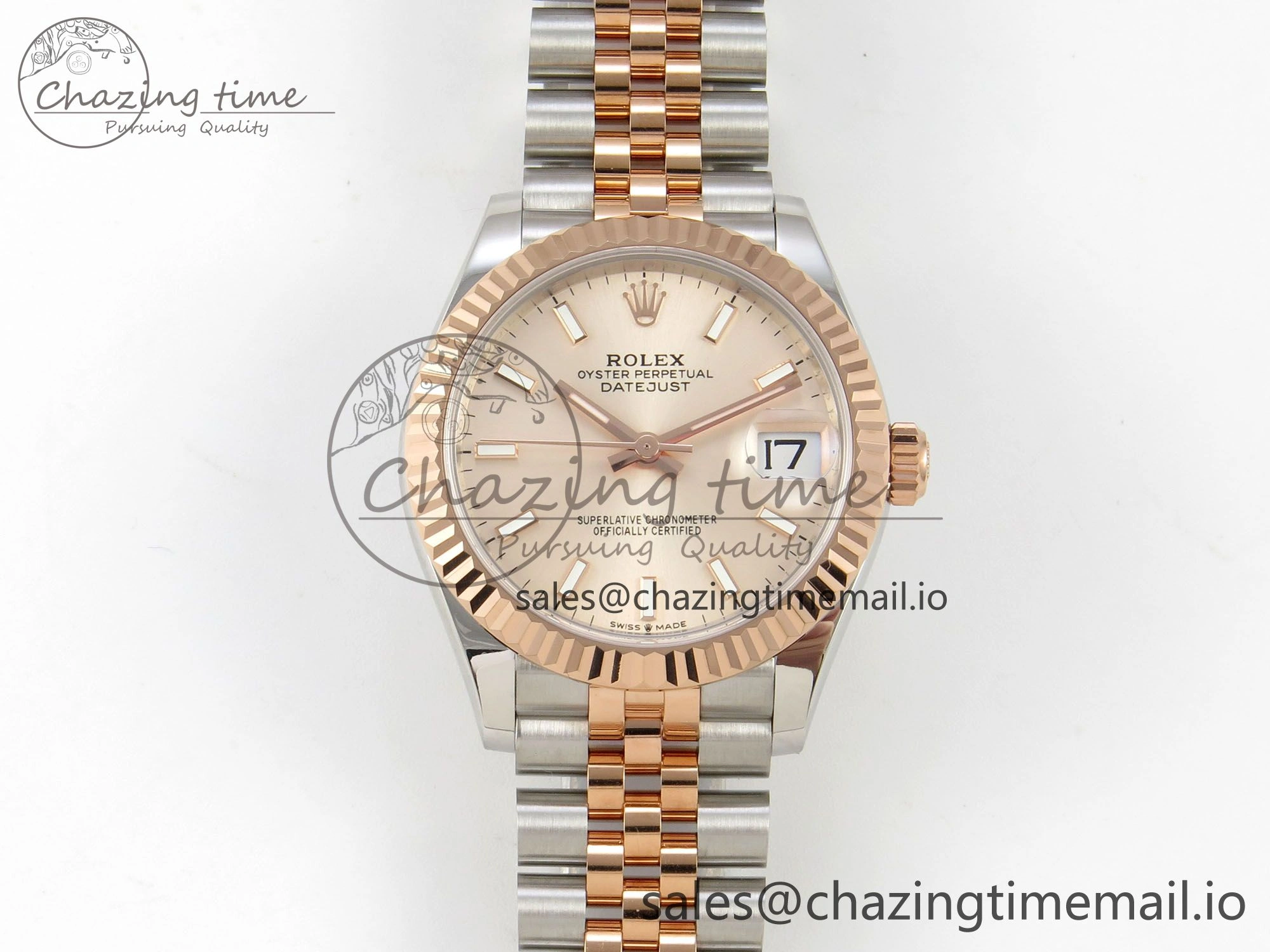 DateJust 31 278271 THBF 1:1 Best Edition 904L Steel RG Diamonds Dial Stick Marker on SS RG Jubilee Bracelet HZ Cal.2236