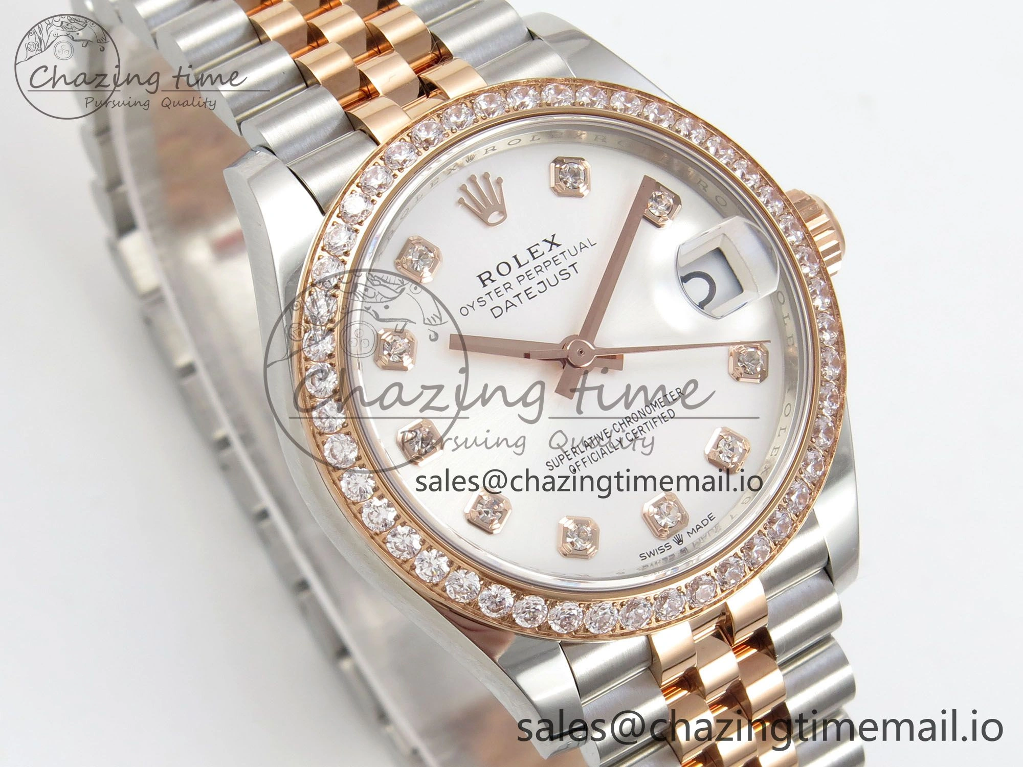 DateJust 31 278271 THBF 1:1 Best Edition 904L Steel White Diamonds Dial Diamonds Bezel on SS RG Jubilee Bracelet HZ Cal.2236