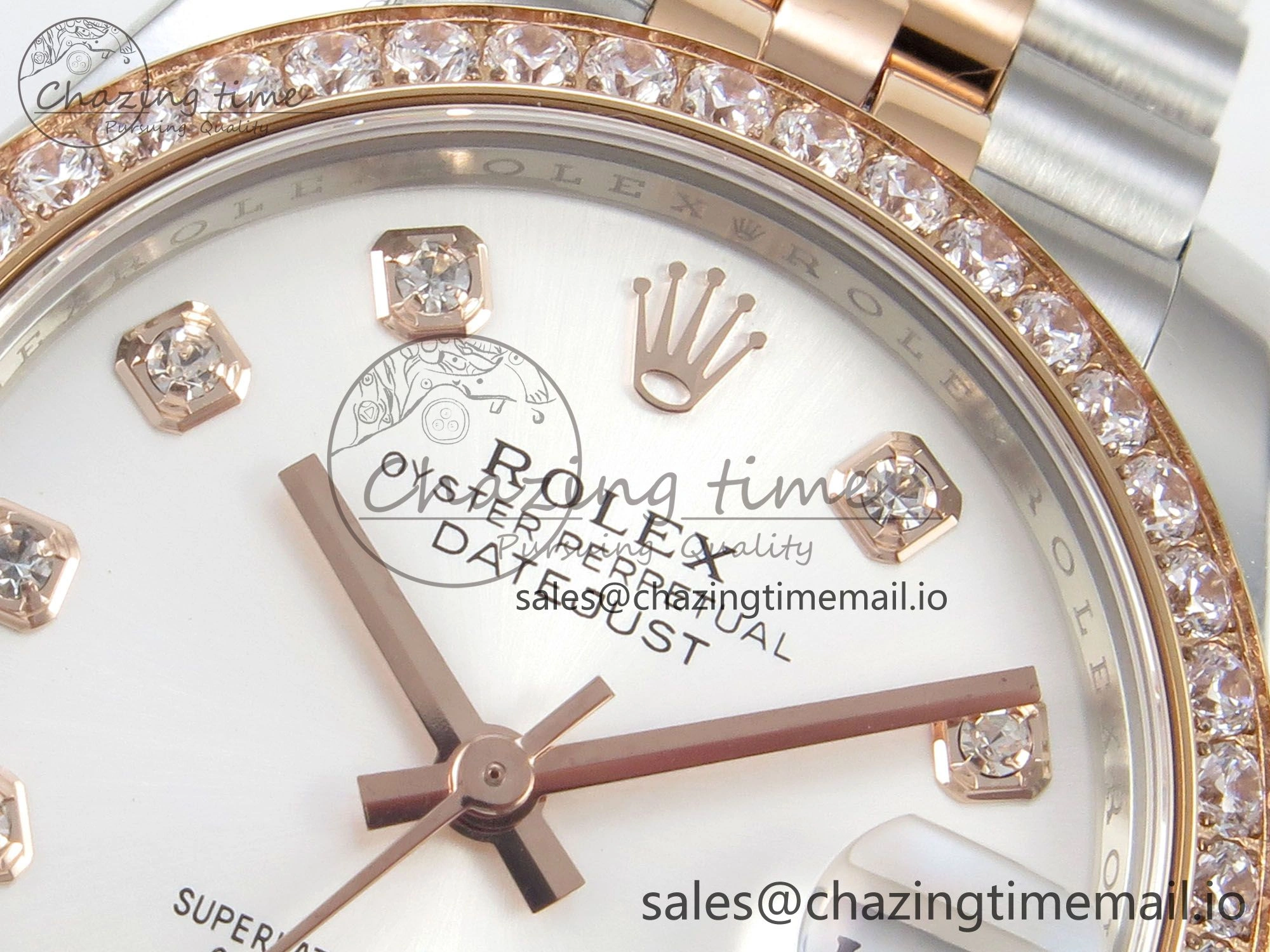 DateJust 31 278271 THBF 1:1 Best Edition 904L Steel White Diamonds Dial Diamonds Bezel on SS RG Jubilee Bracelet HZ Cal.2236