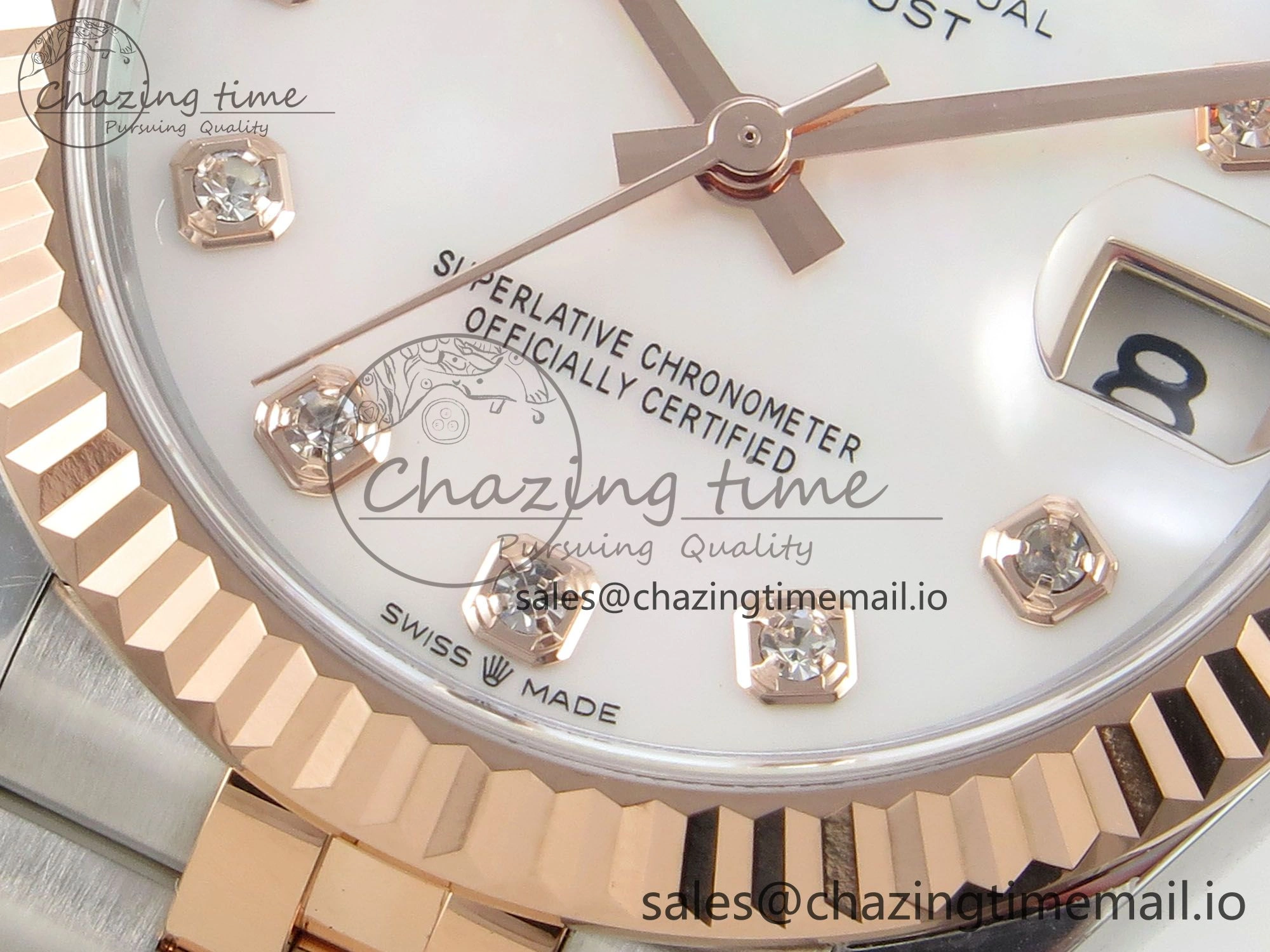 DateJust 31 278271 THBF 1:1 Best Edition 904L Steel White Diamonds Dial on SS RG Jubilee Bracelet HZ Cal.2236