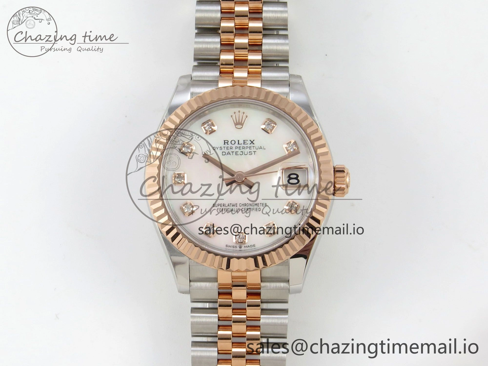 DateJust 31 278271 THBF 1:1 Best Edition 904L Steel White Diamonds Dial on SS RG Jubilee Bracelet HZ Cal.2236