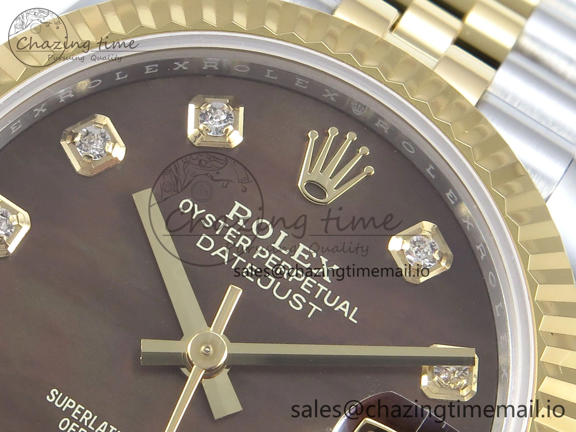 DateJust 31 278273 ARF 1:1 Best Edition 904L Steel Brown Diamonds Dial on SS YG Jubilee Bracelet ETA 2688