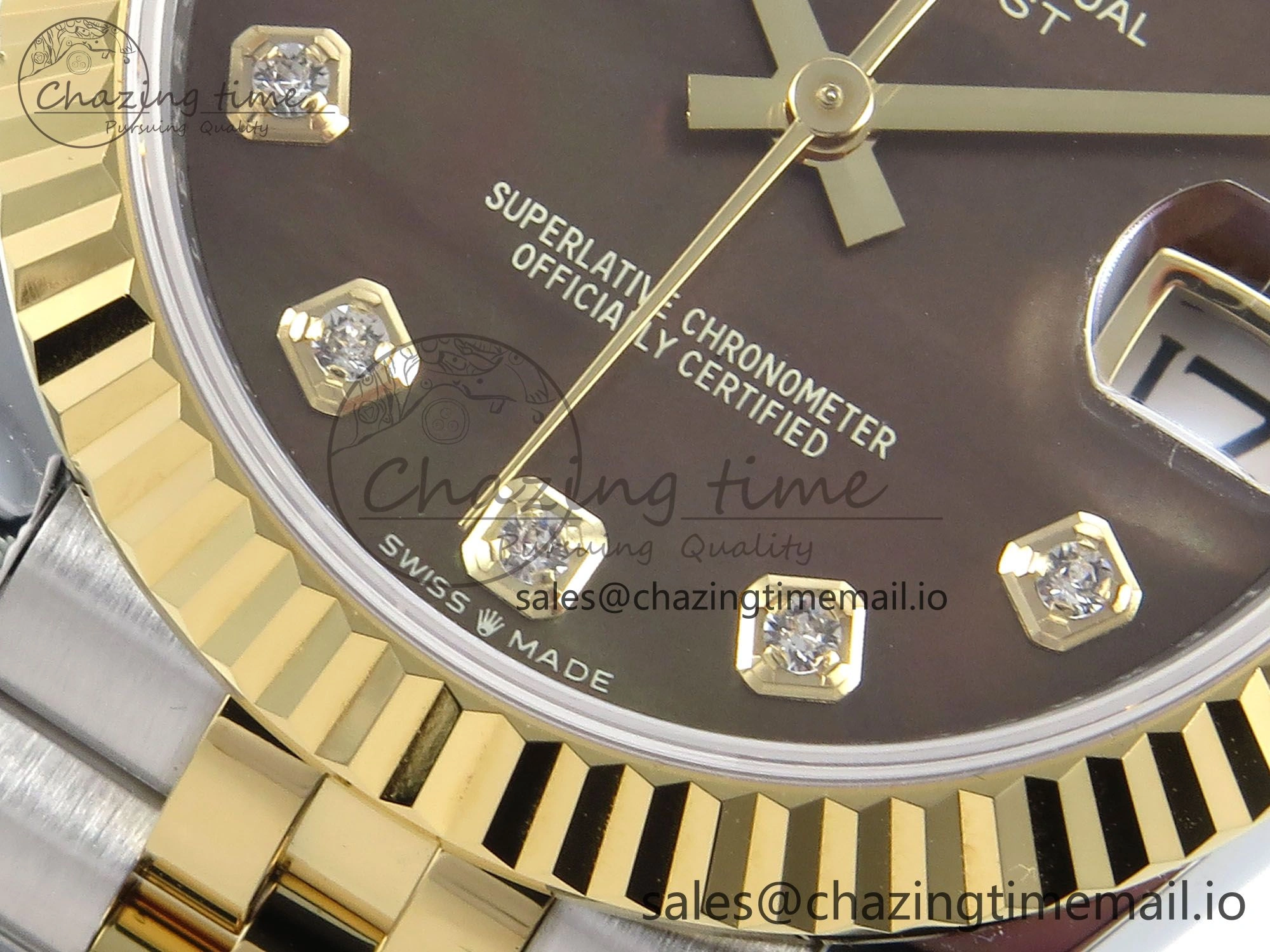 DateJust 31 278273 ARF 1:1 Best Edition 904L Steel Brown Diamonds Dial on SS YG Jubilee Bracelet ETA 2688