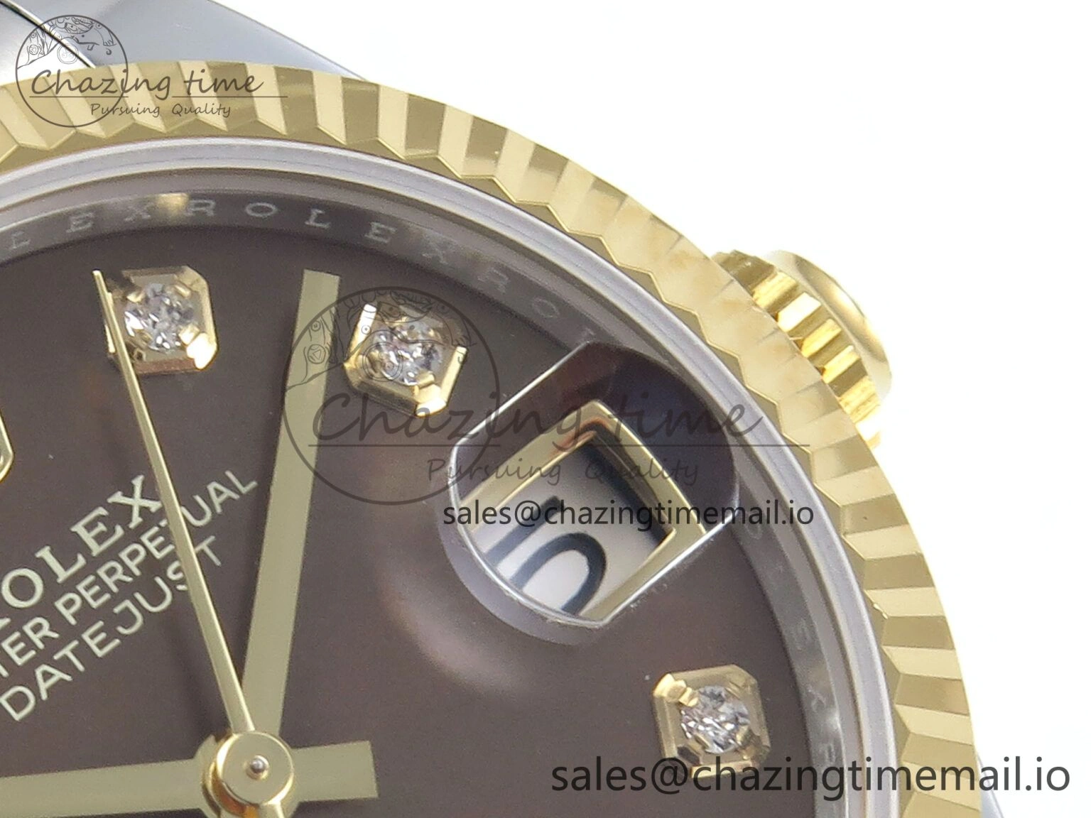 DateJust 31 278273 ARF 1:1 Best Edition 904L Steel Brown Diamonds Dial on SS YG Oyster Bracelet ETA 2688