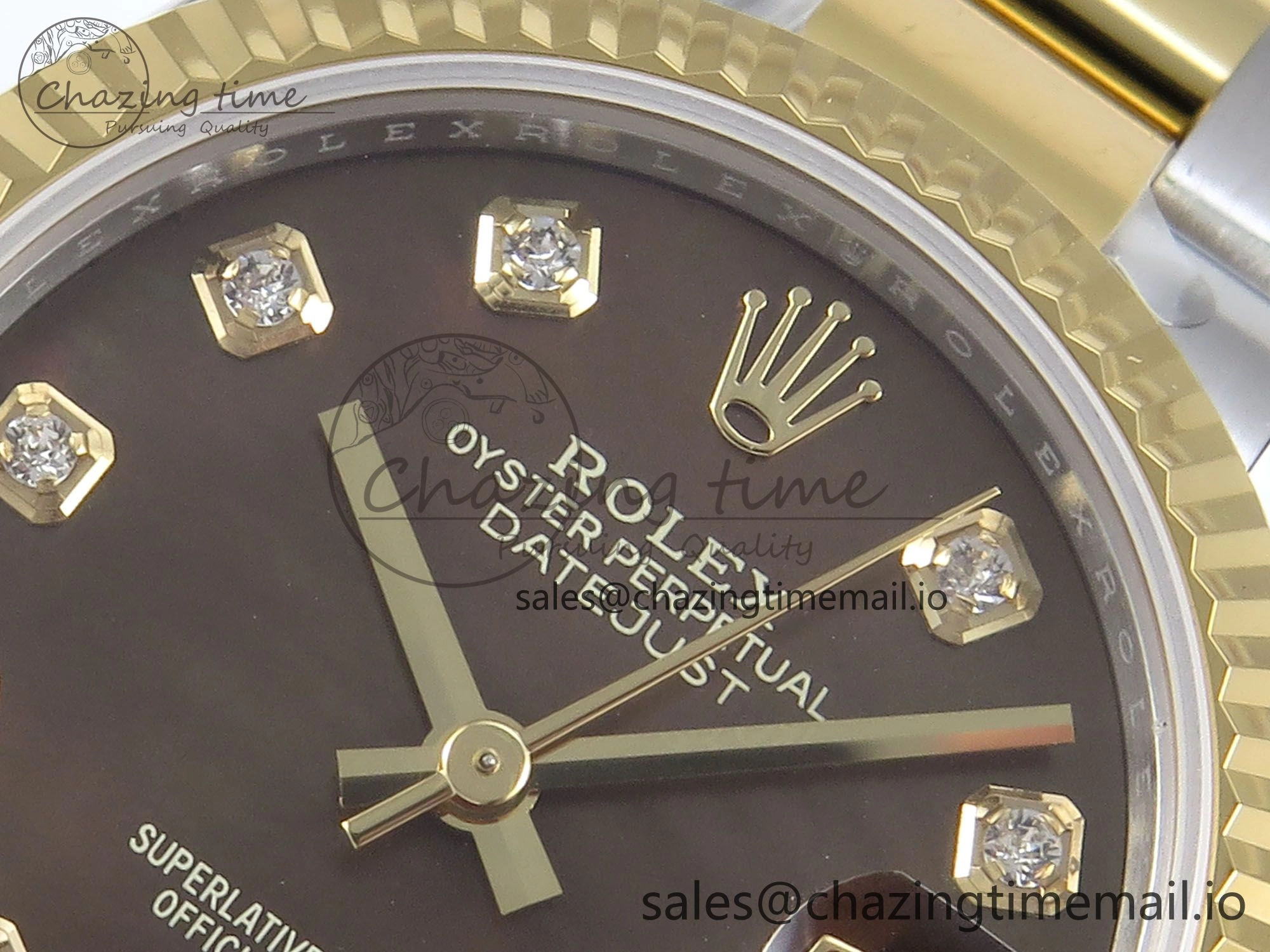 DateJust 31 278273 ARF 1:1 Best Edition 904L Steel Brown Diamonds Dial on SS YG Oyster Bracelet ETA 2688
