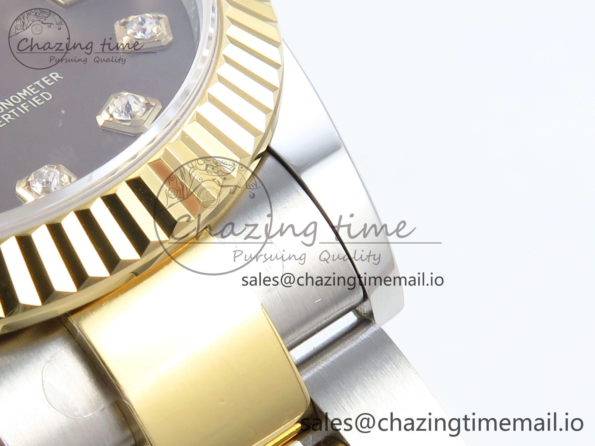 DateJust 31 278273 ARF 1:1 Best Edition 904L Steel Brown Diamonds Dial on SS YG Oyster Bracelet ETA 2688