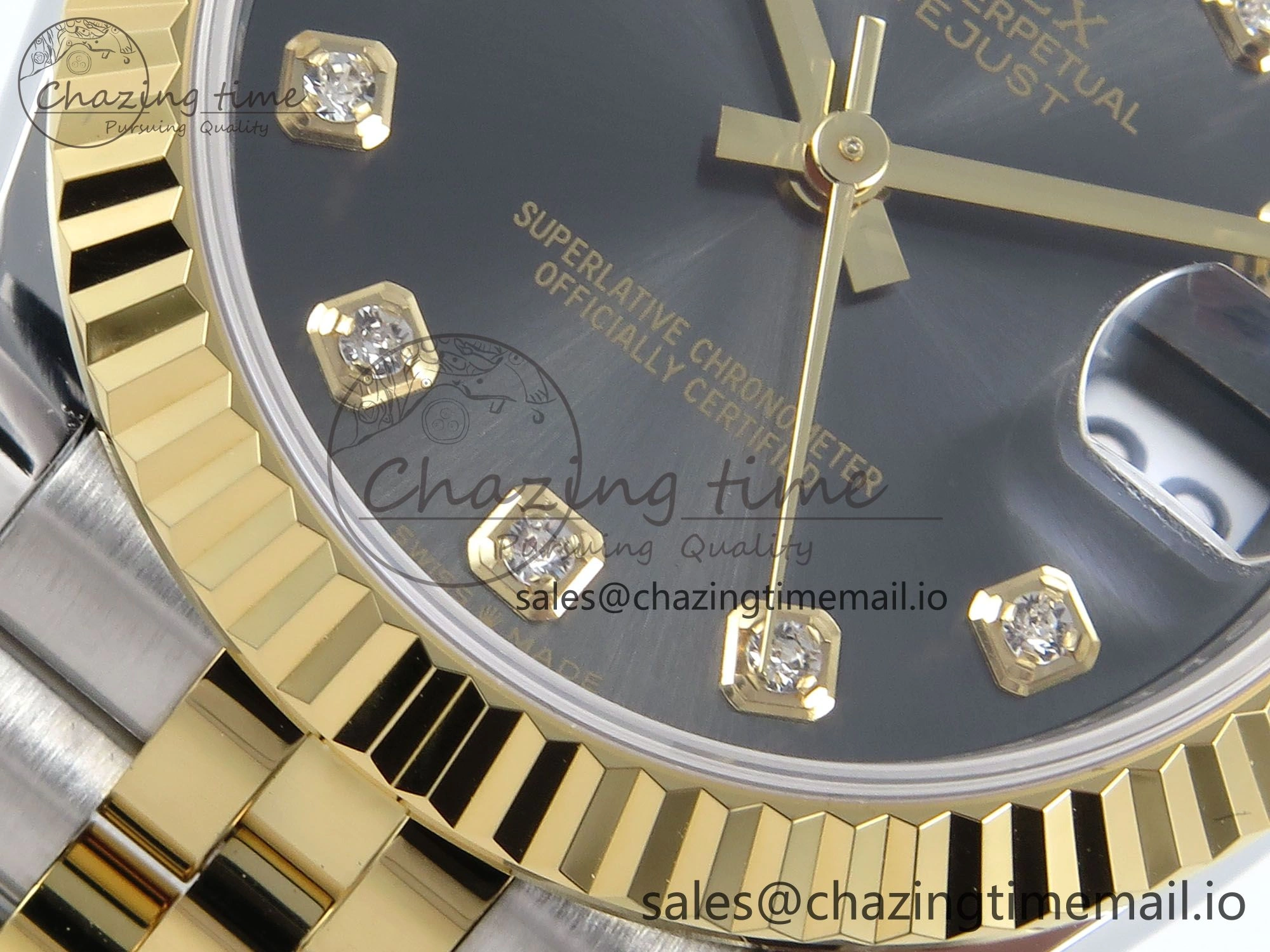 DateJust 31 278273 ARF 1:1 Best Edition 904L Steel Gray Diamonds Dial on SS YG Jubilee Bracelet ETA 2688