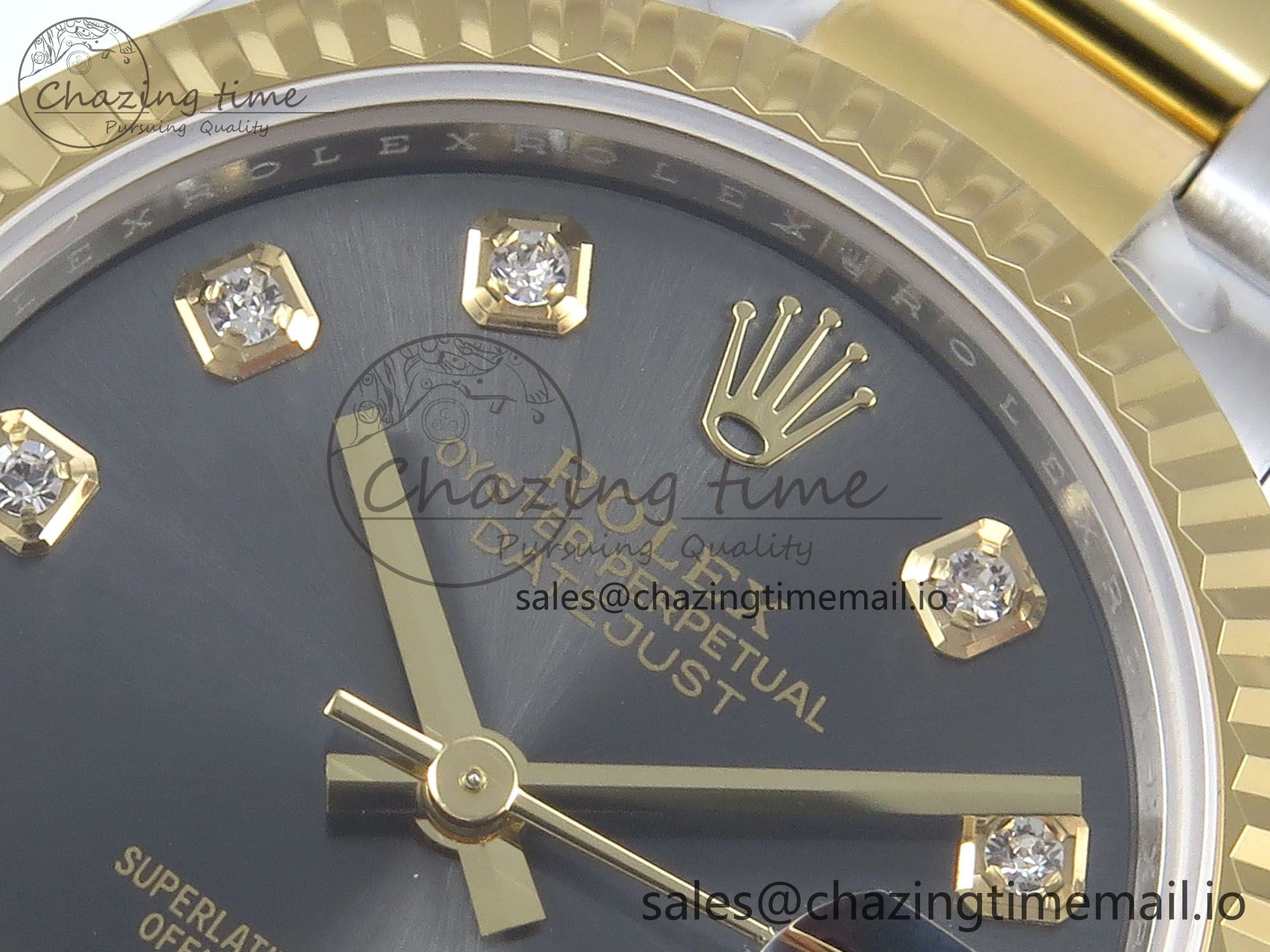 DateJust 31 278273 ARF 1:1 Best Edition 904L Steel Gray Diamonds Dial on SS YG Oyster Bracelet ETA 2688
