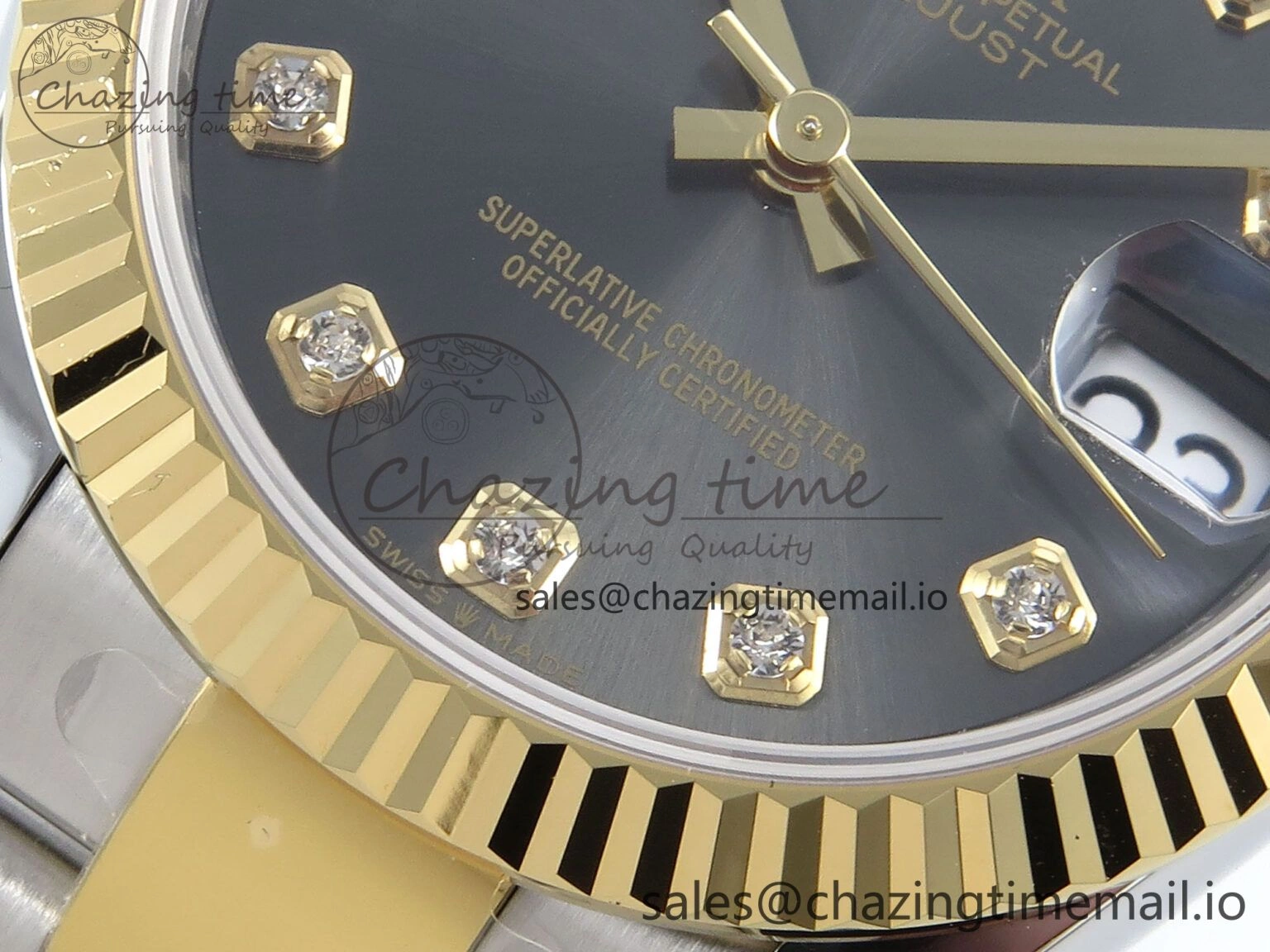 DateJust 31 278273 ARF 1:1 Best Edition 904L Steel Gray Diamonds Dial on SS YG Oyster Bracelet ETA 2688