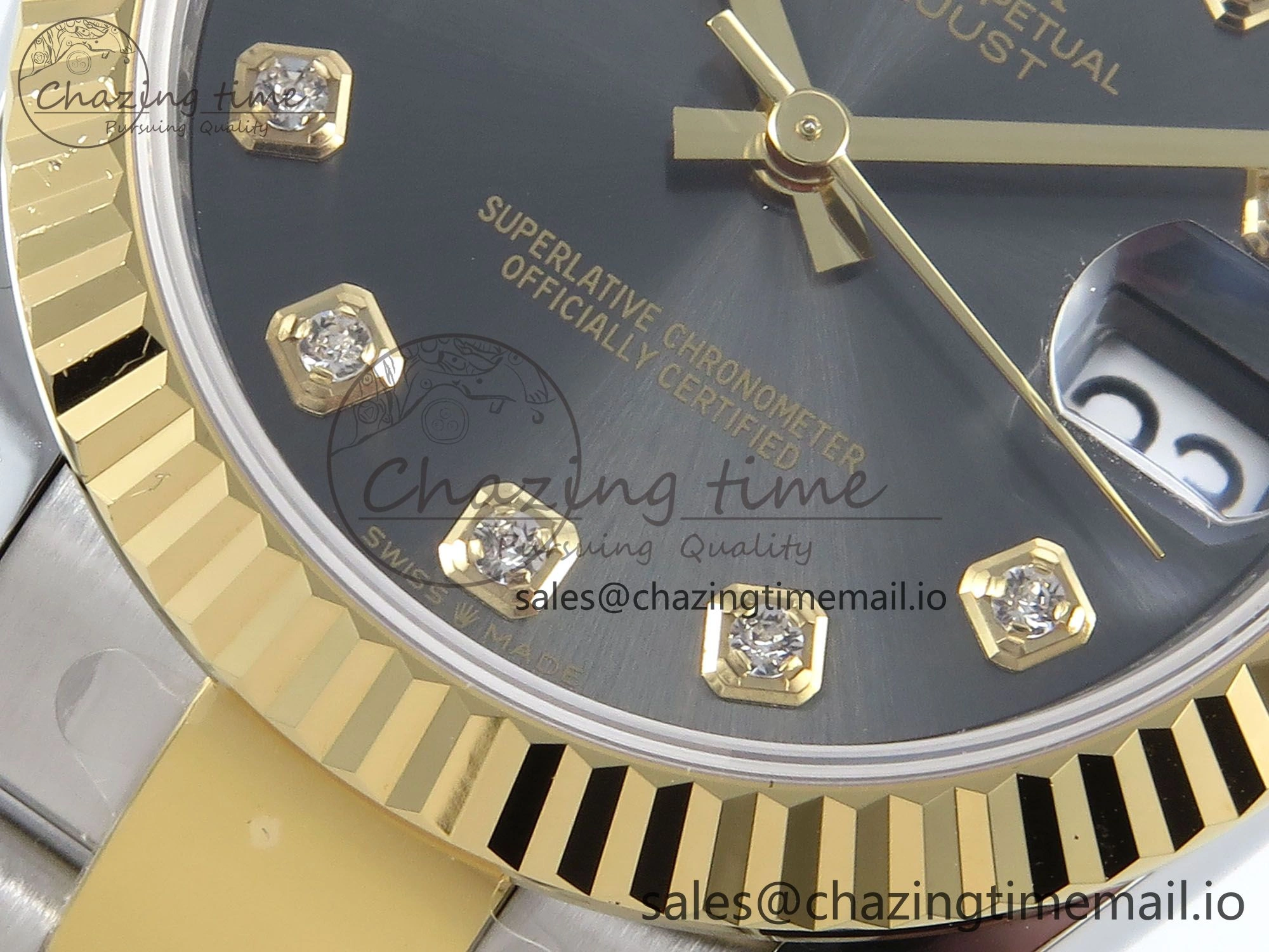 DateJust 31 278273 ARF 1:1 Best Edition 904L Steel Gray Diamonds Dial on SS YG Oyster Bracelet ETA 2688