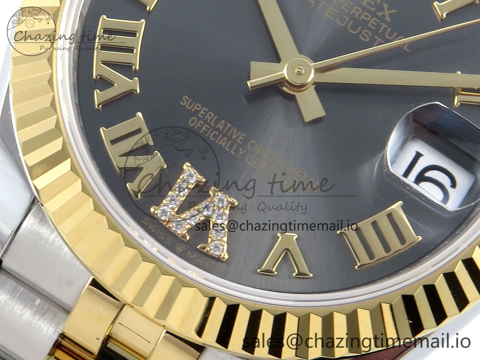 DateJust 31 278273 ARF 1:1 Best Edition 904L Steel Gray Roman Diamonds Dial on SS YG Jubilee Bracelet ETA 2688