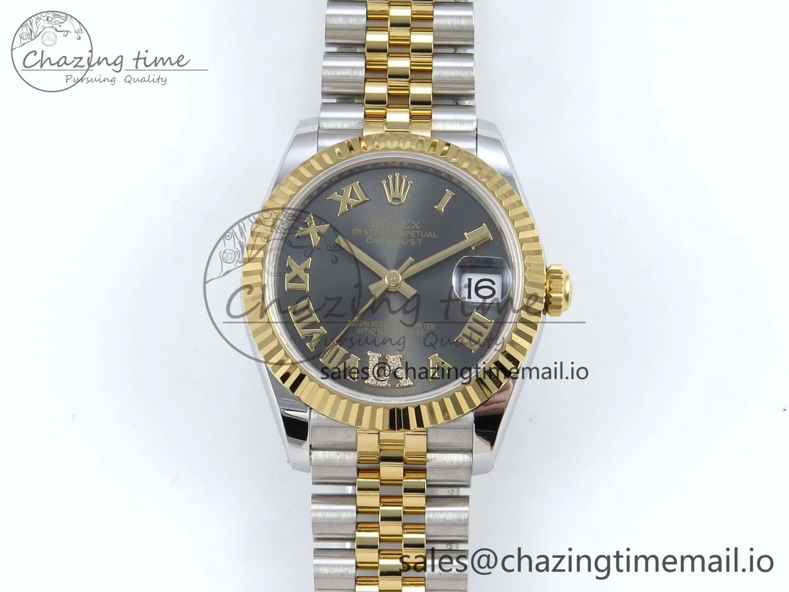 DateJust 31 278273 ARF 1:1 Best Edition 904L Steel Gray Roman Diamonds Dial on SS YG Jubilee Bracelet ETA 2688