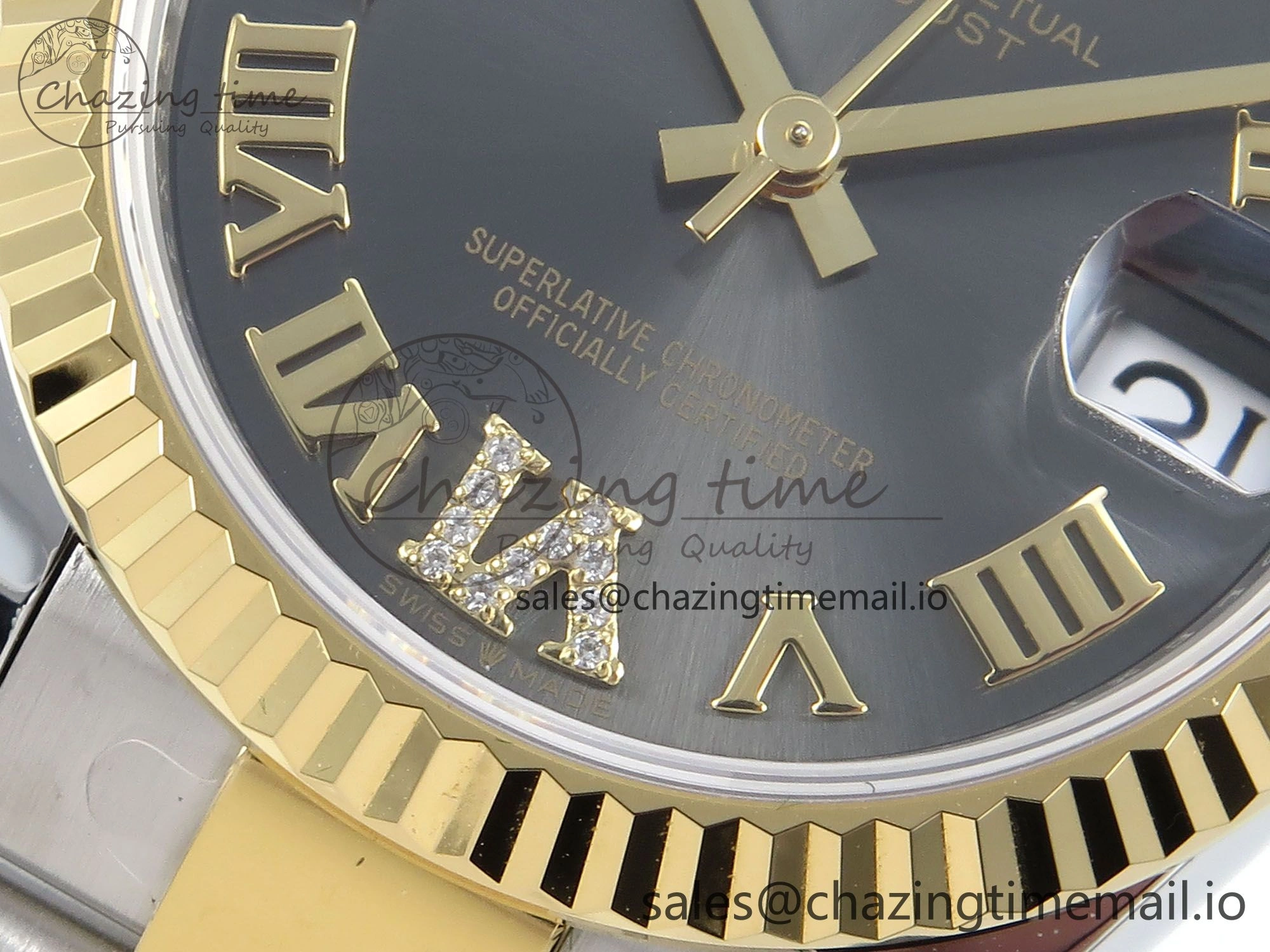 DateJust 31 278273 ARF 1:1 Best Edition 904L Steel Gray Roman Diamonds Dial on SS YG Oyster Bracelet ETA 2688