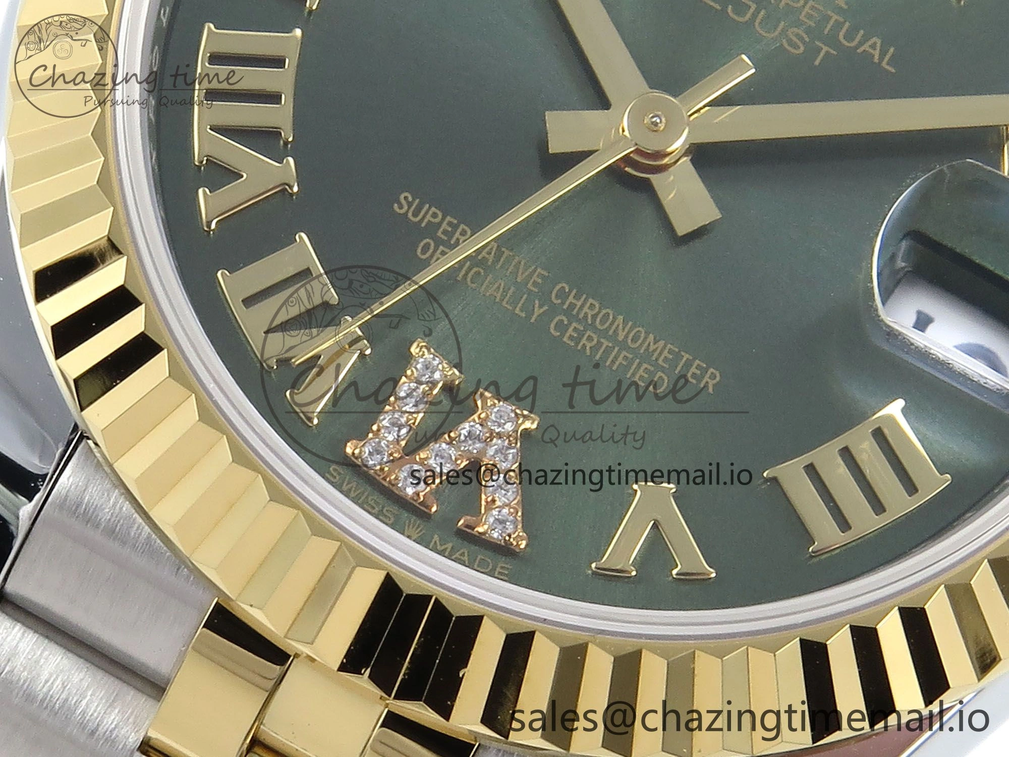 DateJust 31 278273 ARF 1:1 Best Edition 904L Steel Green Roman Diamonds Dial on SS YG Jubilee Bracelet ETA 2688